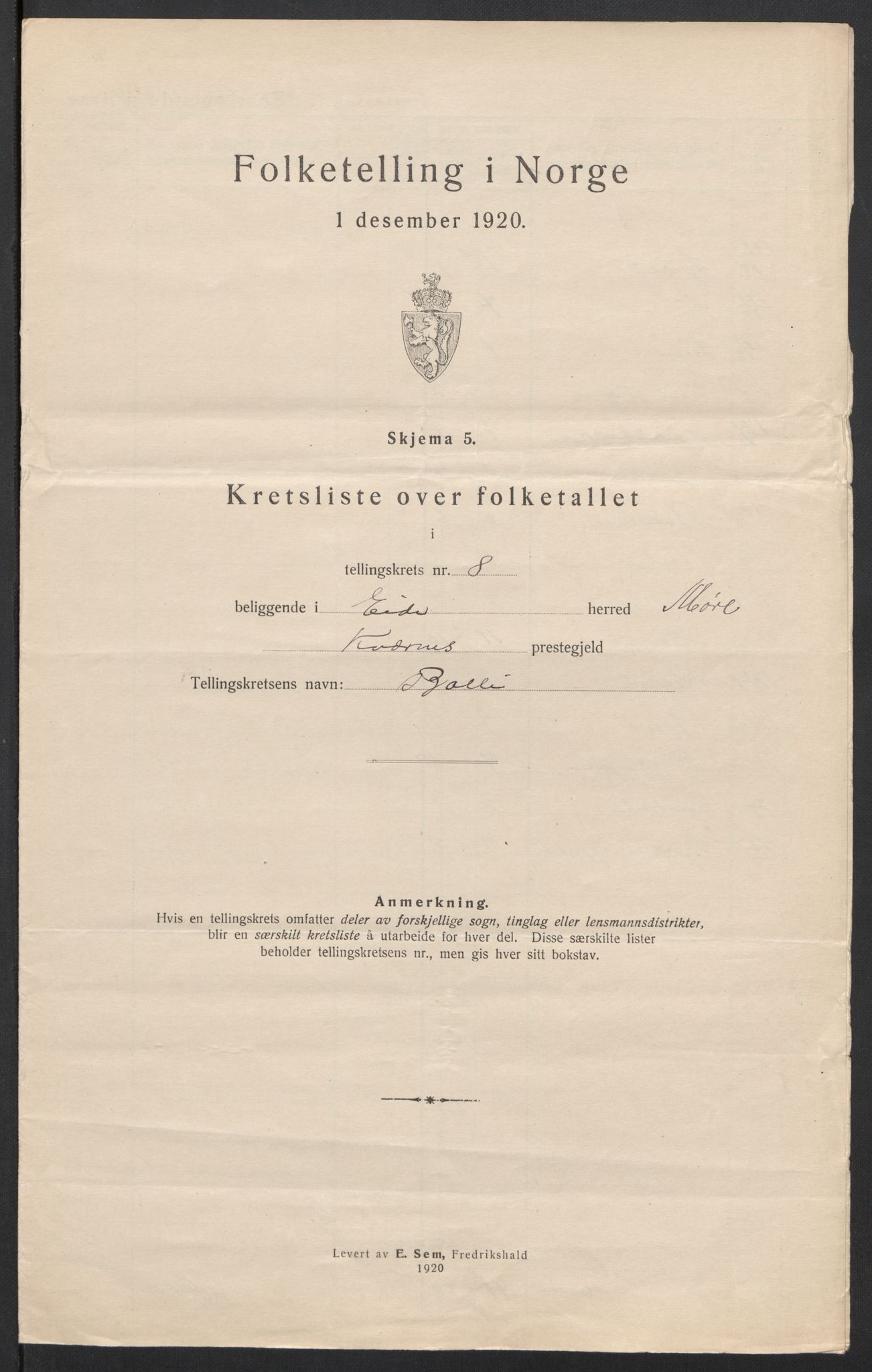 SAT, 1920 census for Eid (MR), 1920, p. 27