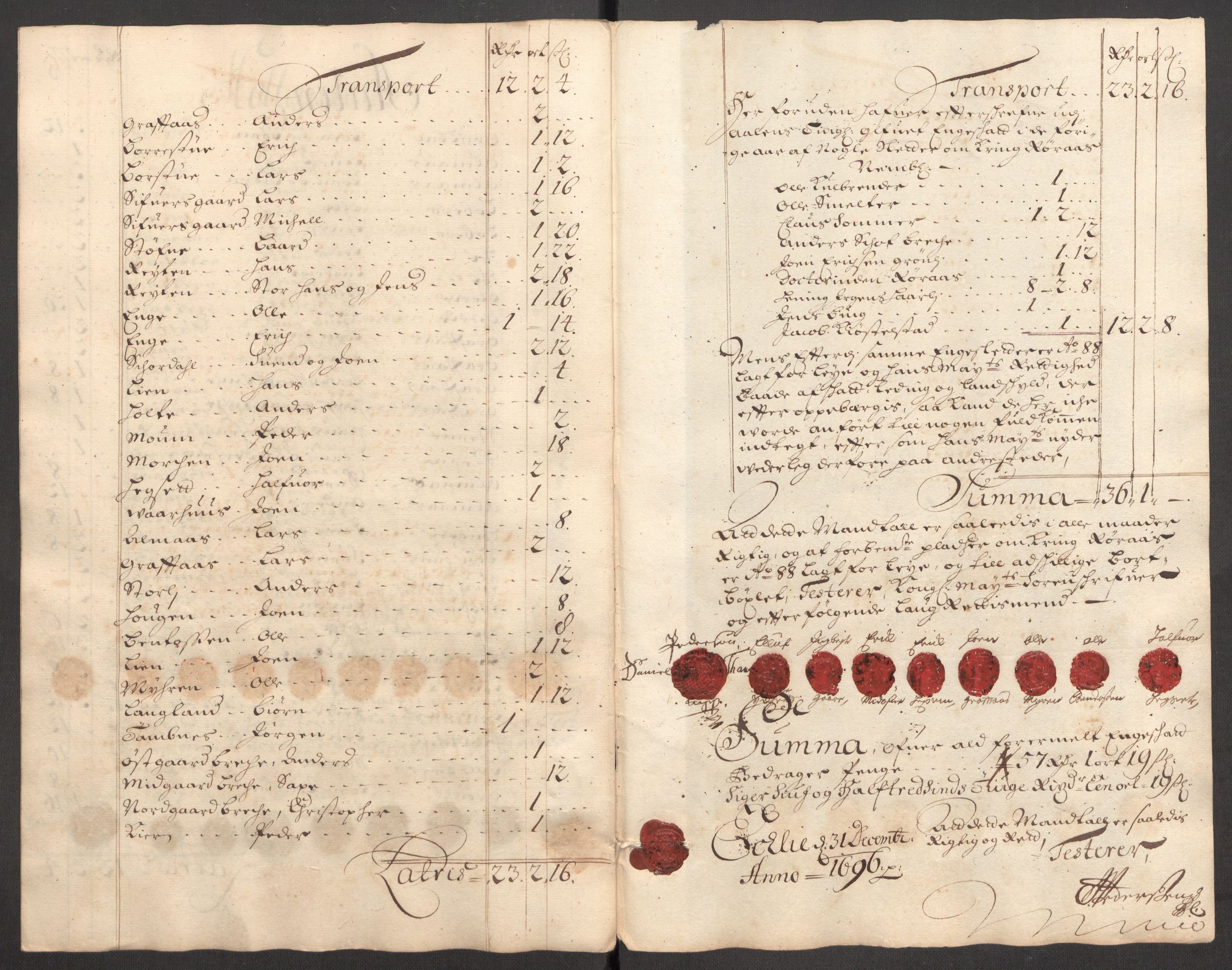 Rentekammeret inntil 1814, Reviderte regnskaper, Fogderegnskap, RA/EA-4092/R60/L3946: Fogderegnskap Orkdal og Gauldal, 1696, p. 358