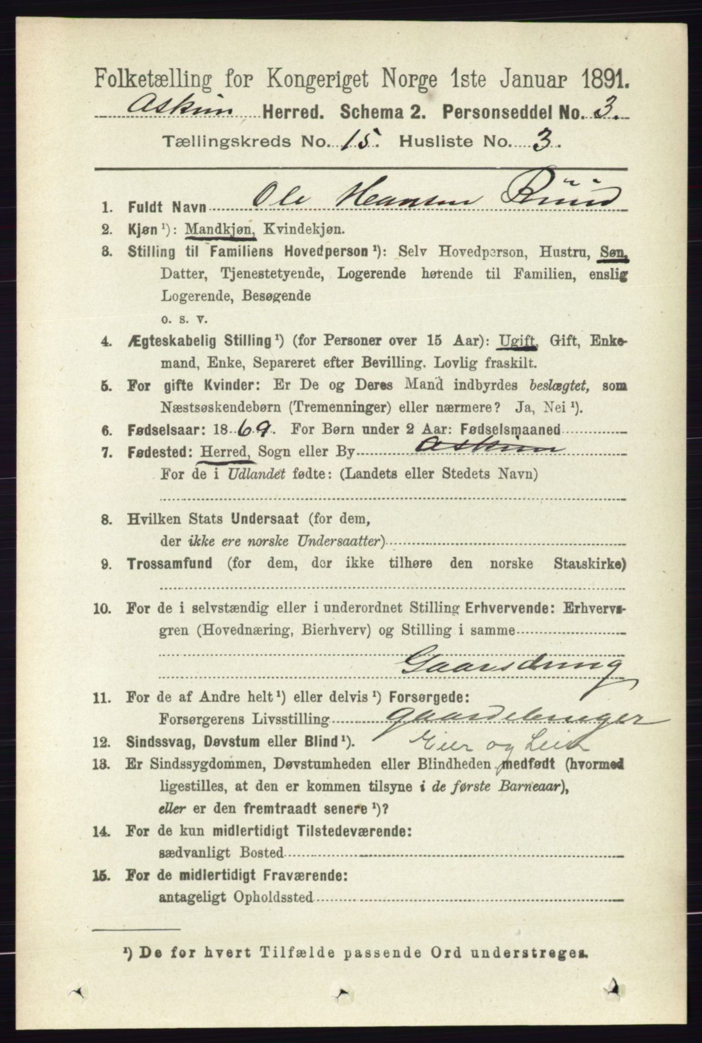 RA, 1891 census for 0124 Askim, 1891, p. 2445