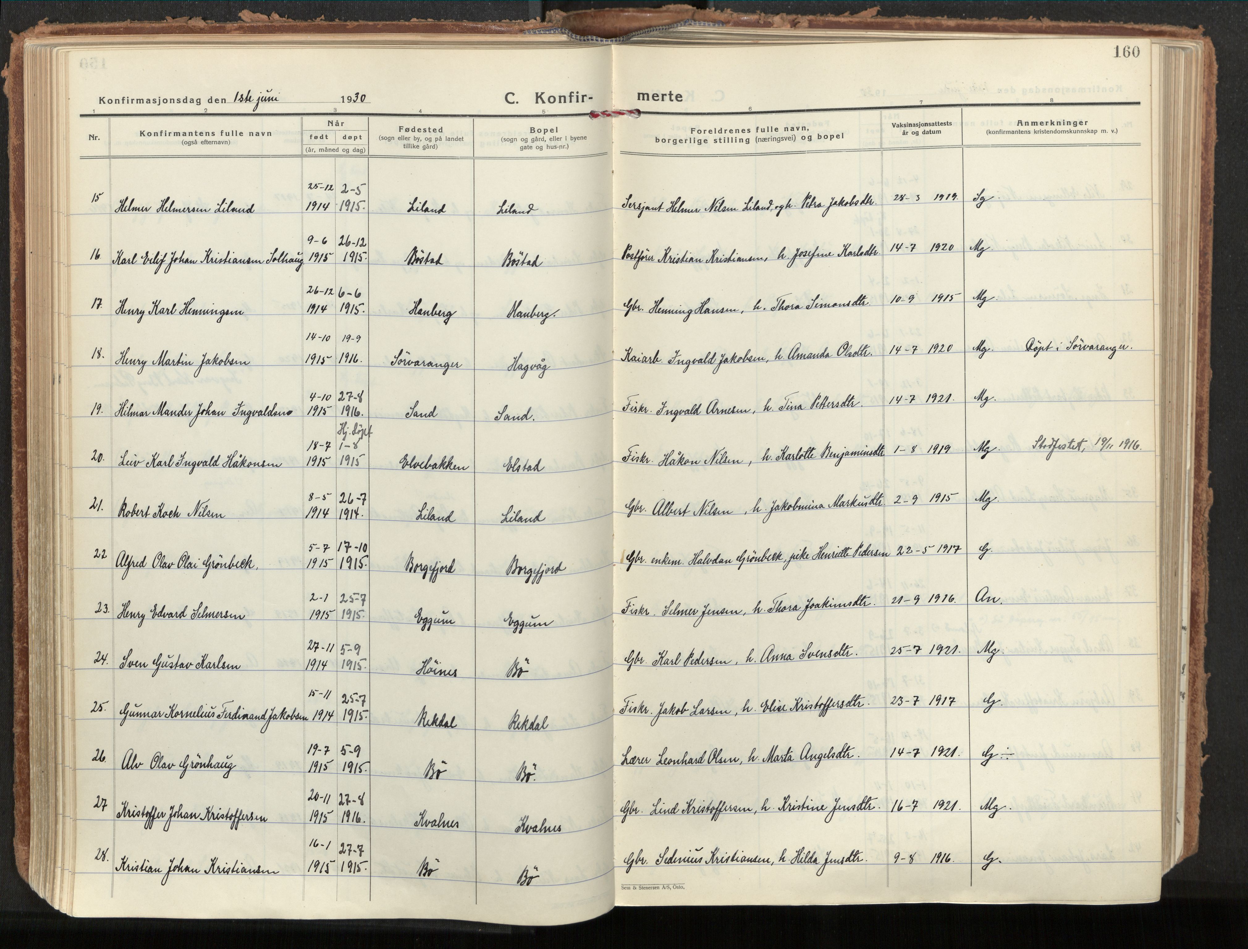 Ministerialprotokoller, klokkerbøker og fødselsregistre - Nordland, AV/SAT-A-1459/880/L1137: Parish register (official) no. 880A11, 1927-1944, p. 160