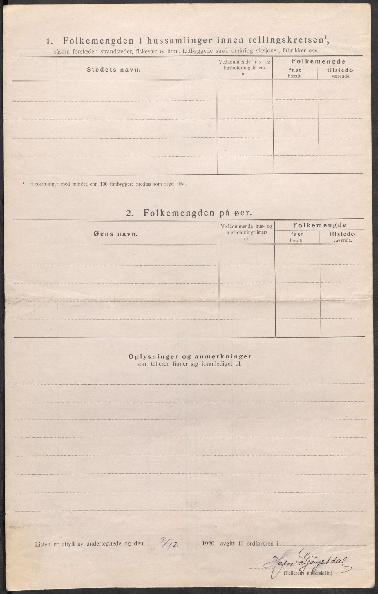 SAKO, 1920 census for Tinn, 1920, p. 22