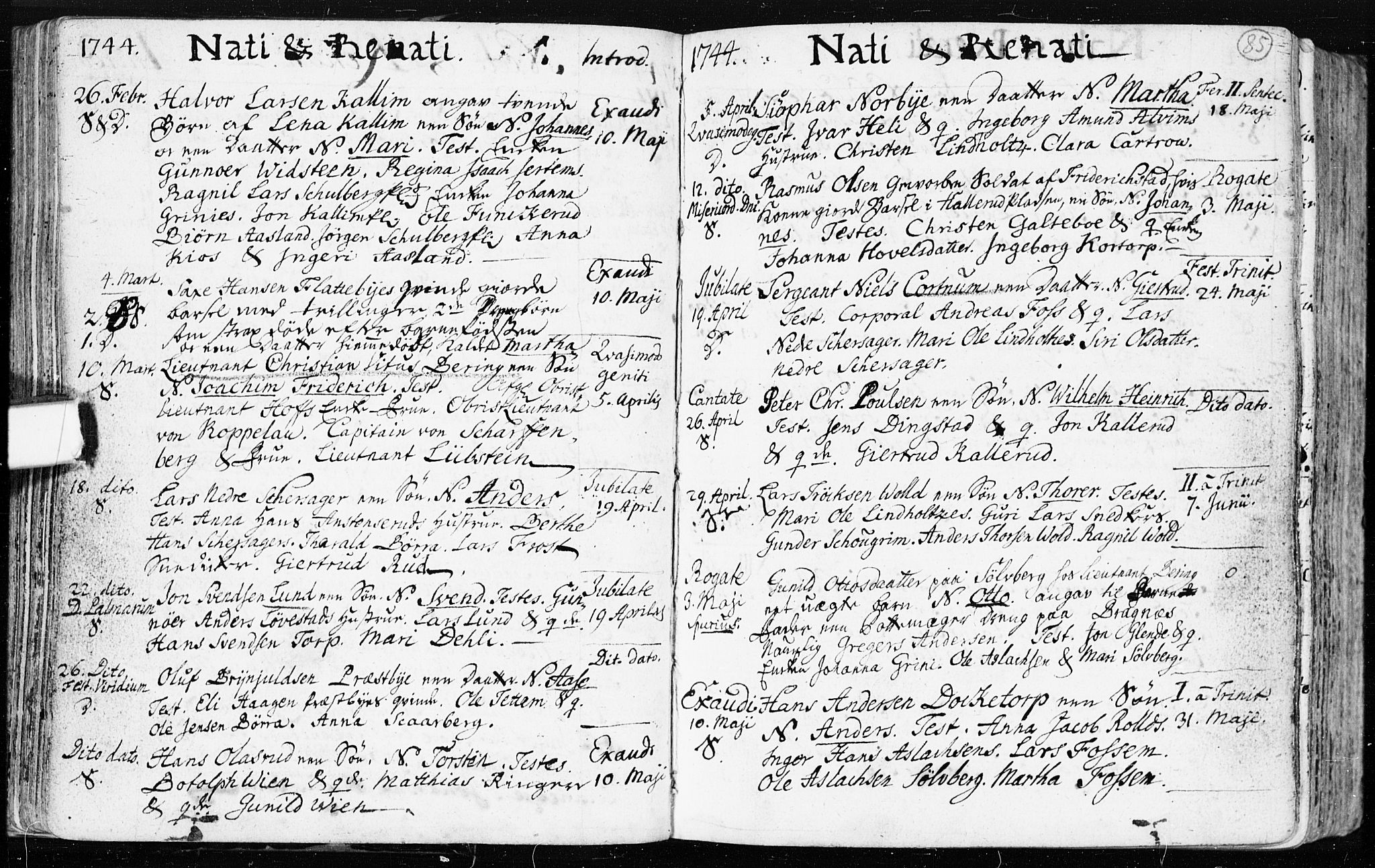 Spydeberg prestekontor Kirkebøker, SAO/A-10924/F/Fa/L0002: Parish register (official) no. I 2, 1739-1780, p. 85