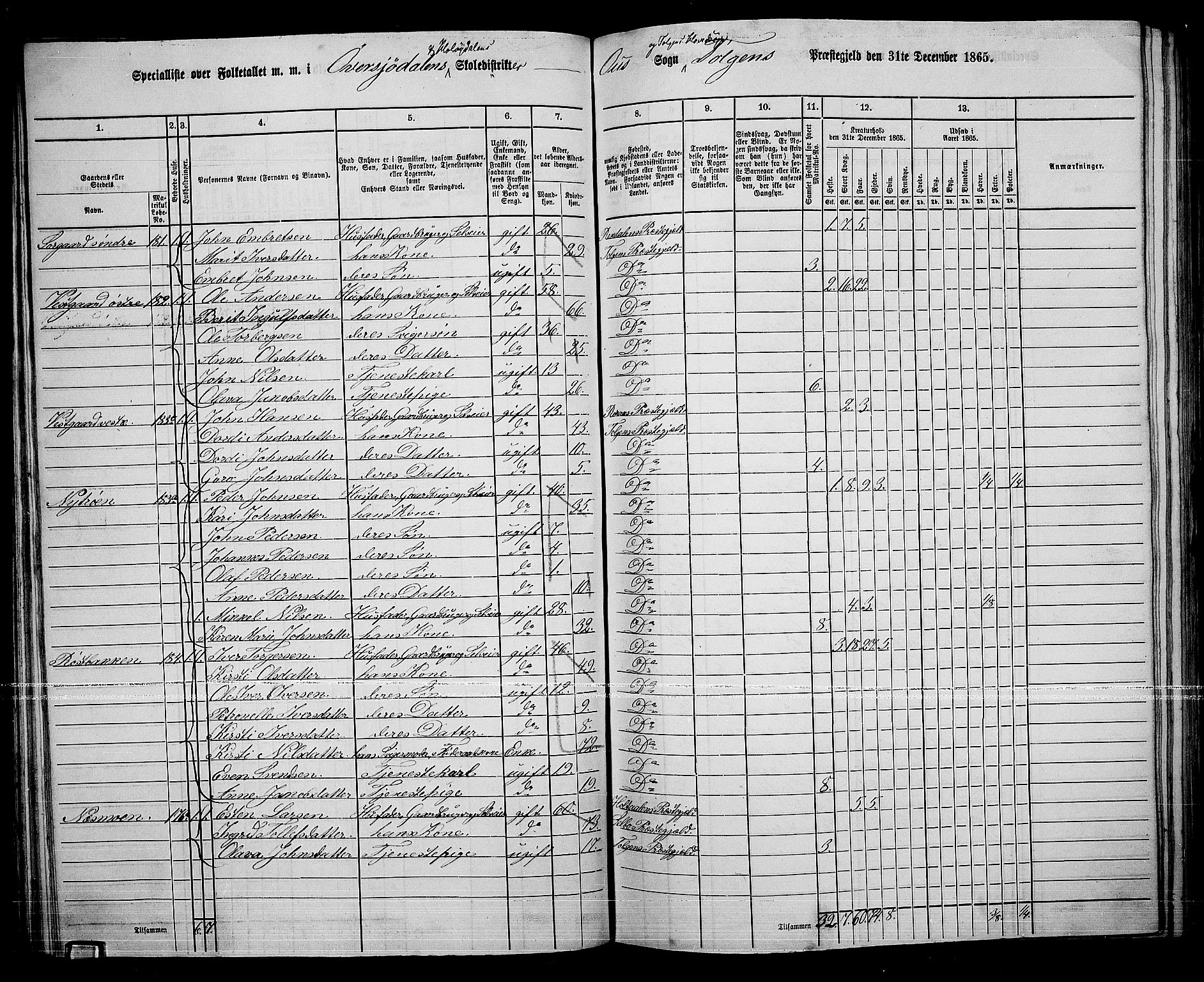 RA, 1865 census for Tolga, 1865, p. 84