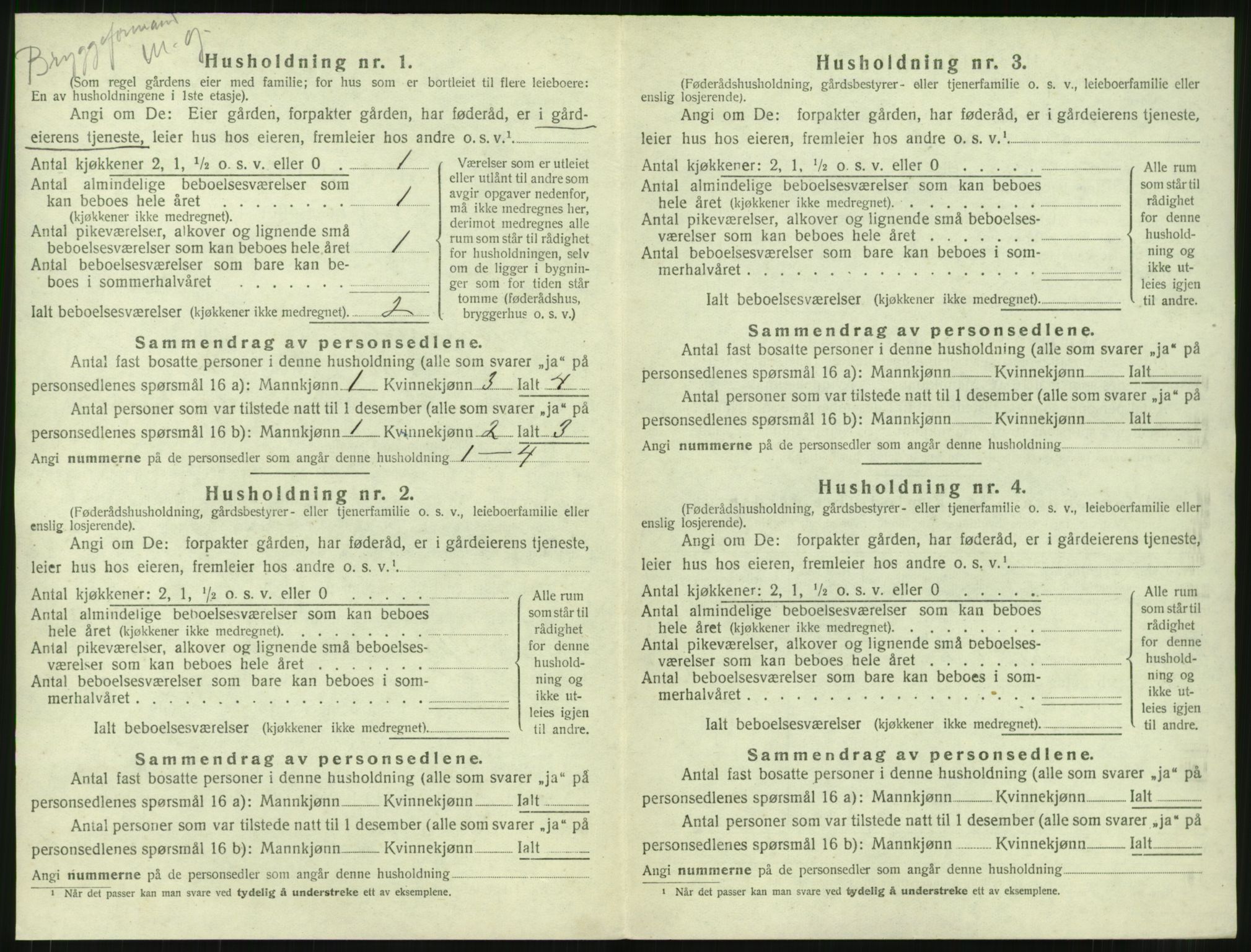 SAT, 1920 census for Borgund, 1920, p. 2379