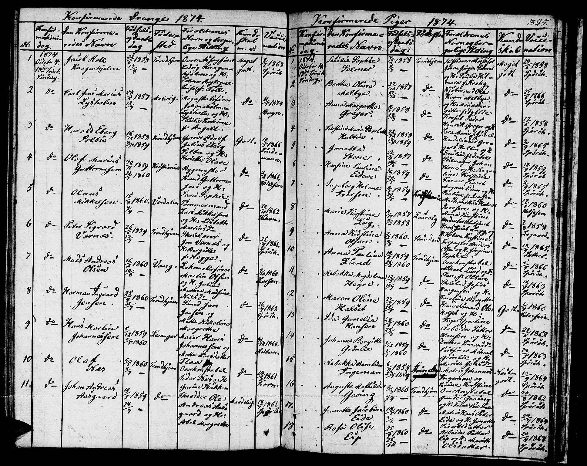 Ministerialprotokoller, klokkerbøker og fødselsregistre - Sør-Trøndelag, SAT/A-1456/601/L0070: Curate's parish register no. 601B03, 1821-1881, p. 325