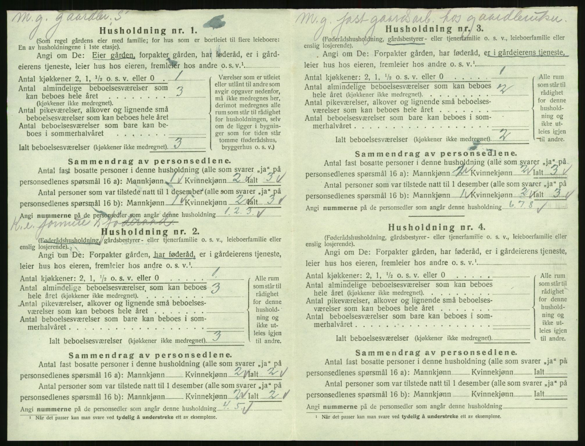 SAK, 1920 census for Bygland, 1920, p. 716