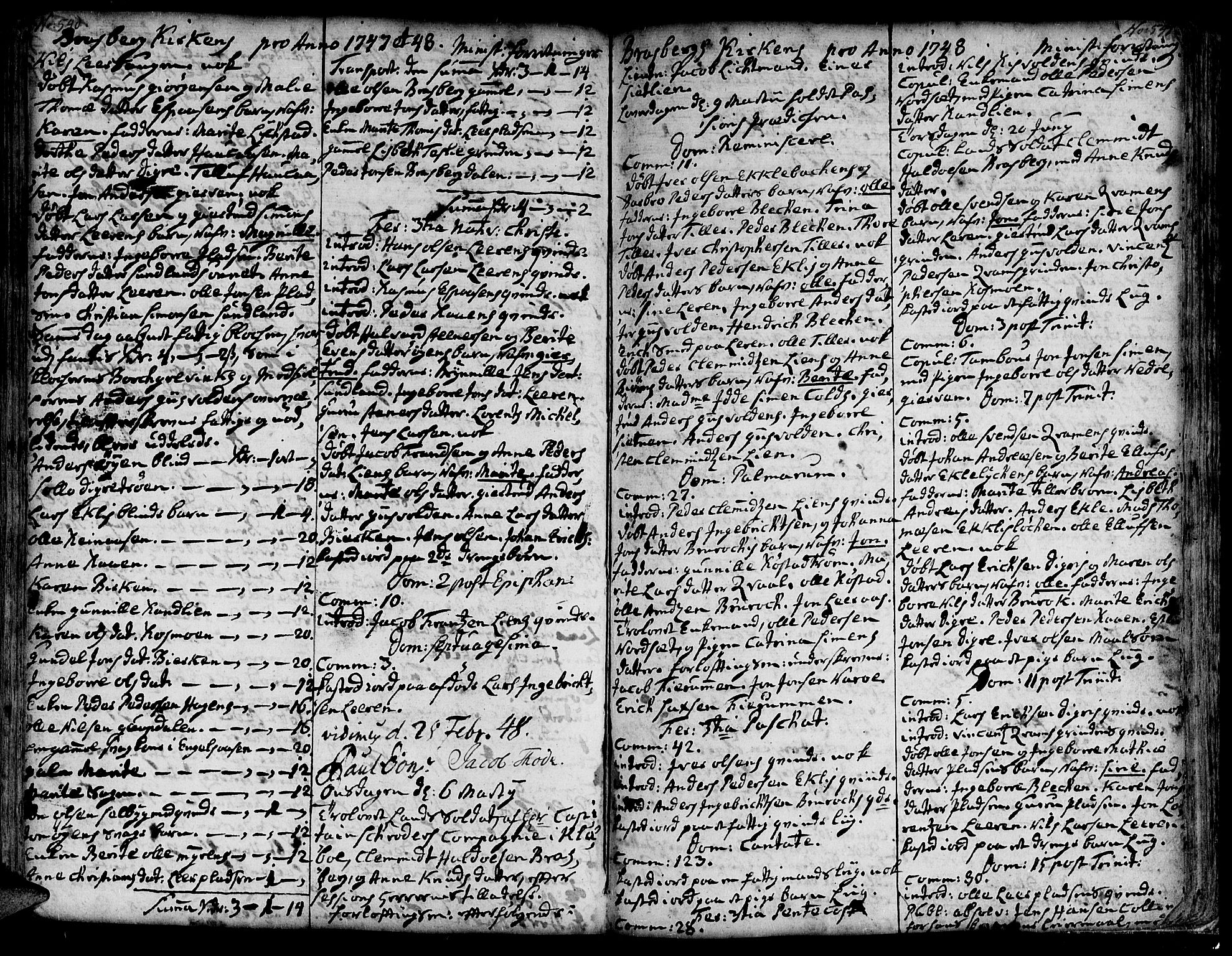 Ministerialprotokoller, klokkerbøker og fødselsregistre - Sør-Trøndelag, SAT/A-1456/606/L0278: Parish register (official) no. 606A01 /4, 1727-1780, p. 540-541