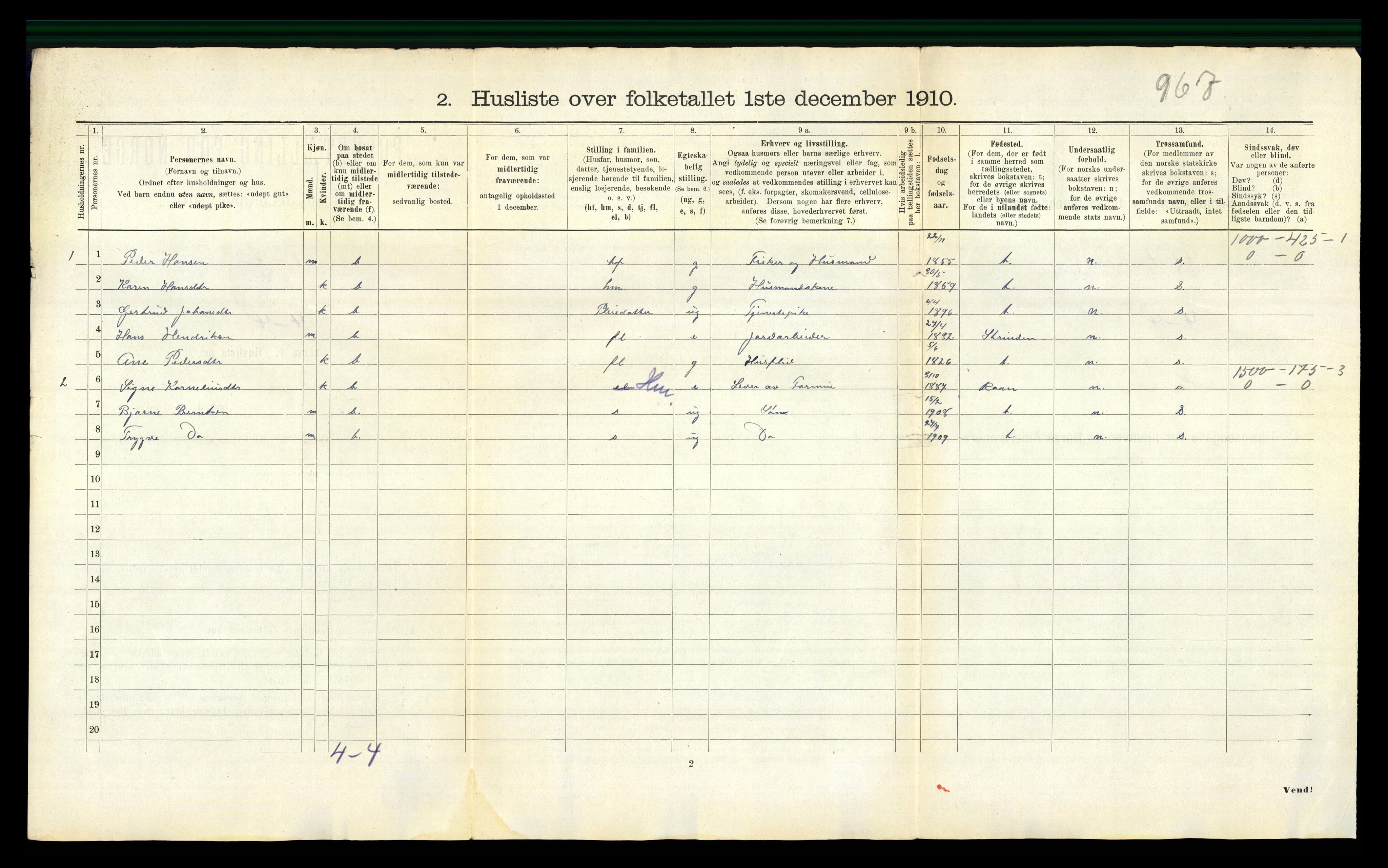 RA, 1910 census for Aa, 1910, p. 51