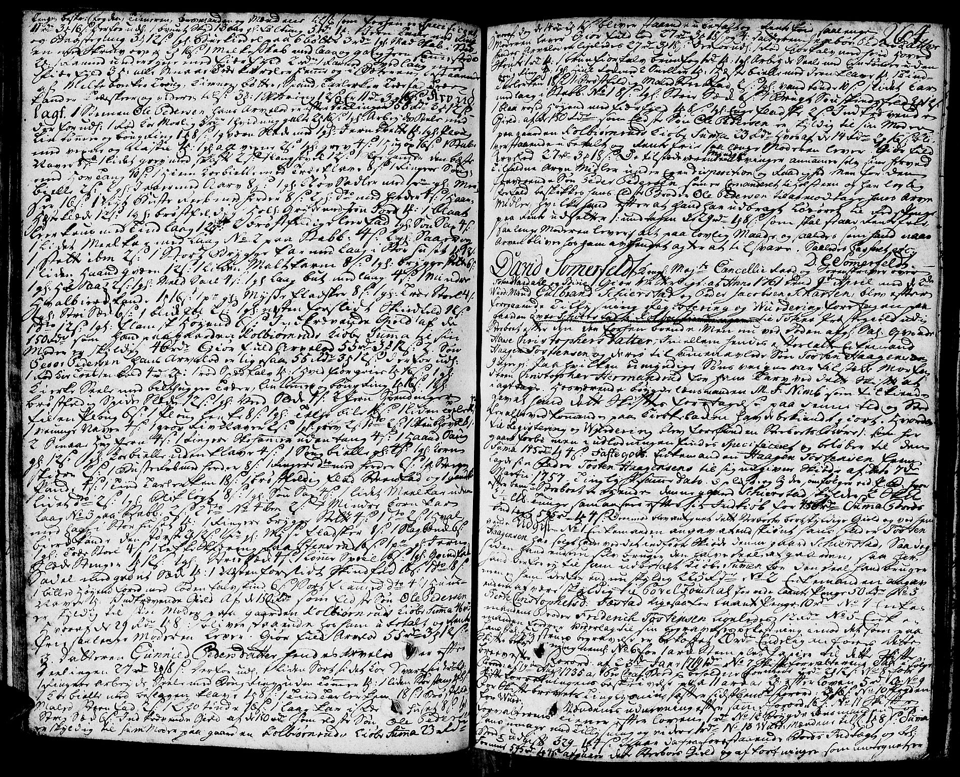 Toten tingrett, SAH/TING-006/J/Ja/L0009: Skifteprotokoll, 1756-1765, p. 263b-264a
