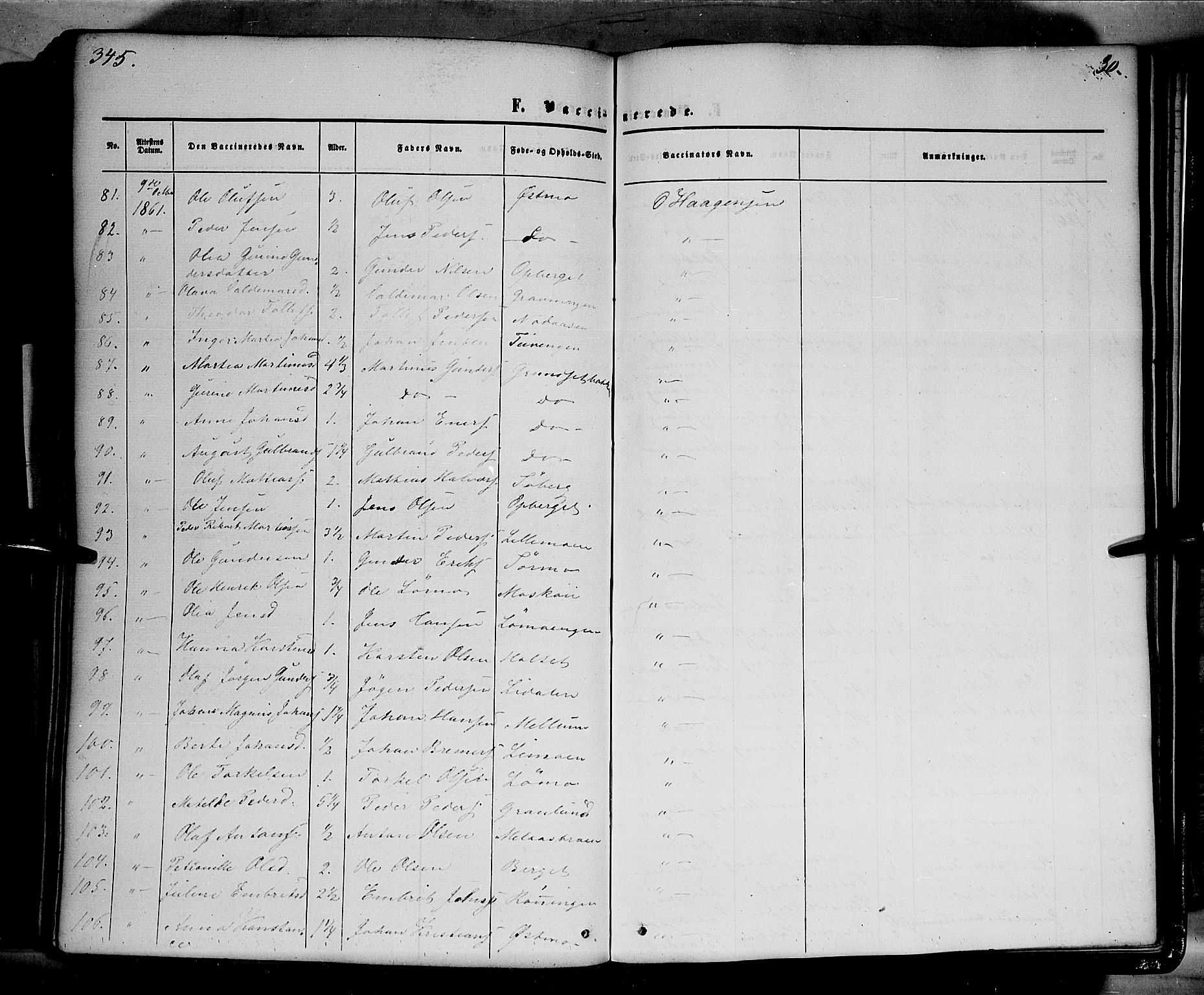 Elverum prestekontor, AV/SAH-PREST-044/H/Ha/Haa/L0010: Parish register (official) no. 10, 1857-1868, p. 345