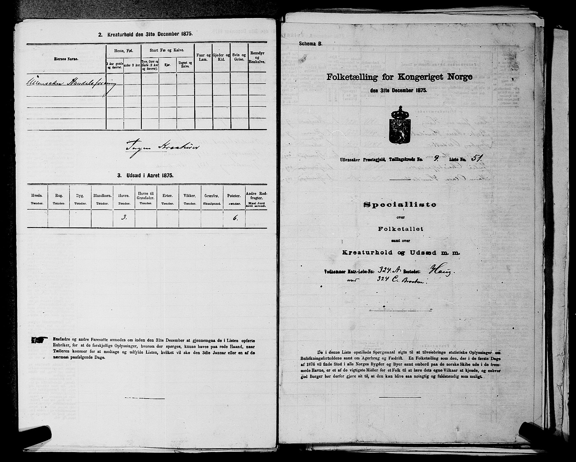 RA, 1875 census for 0235P Ullensaker, 1875, p. 1389