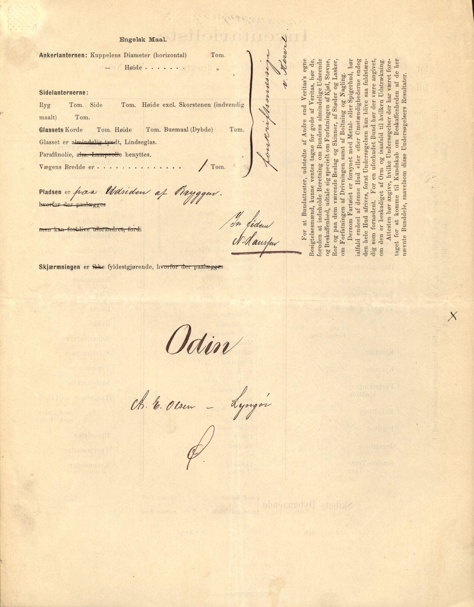 Pa 63 - Østlandske skibsassuranceforening, VEMU/A-1079/G/Ga/L0016/0006: Havaridokumenter / Insulan, Henrik Ibsen, Harmonia, Odin, Nornen, 1883, p. 56