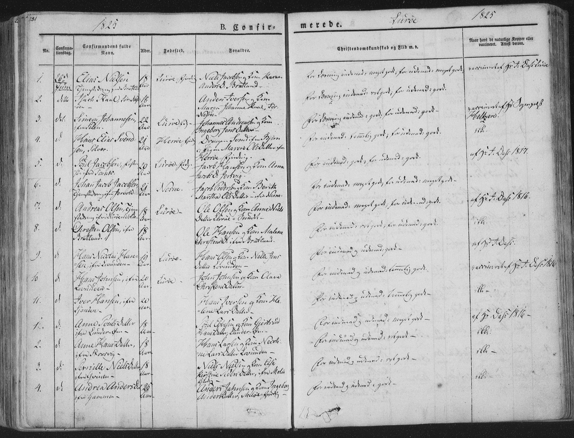 Ministerialprotokoller, klokkerbøker og fødselsregistre - Nordland, AV/SAT-A-1459/839/L0565: Parish register (official) no. 839A02, 1825-1862, p. 281
