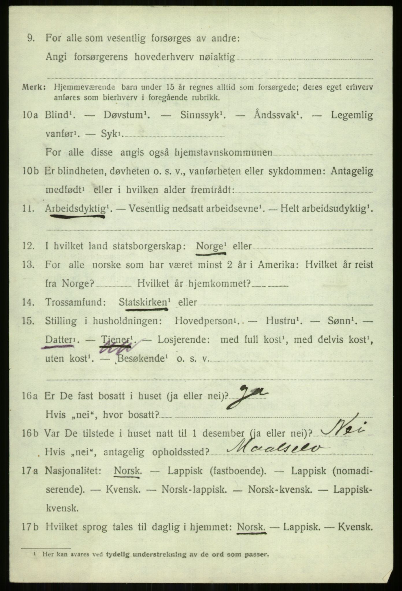 SATØ, 1920 census for Bardu, 1920, p. 636