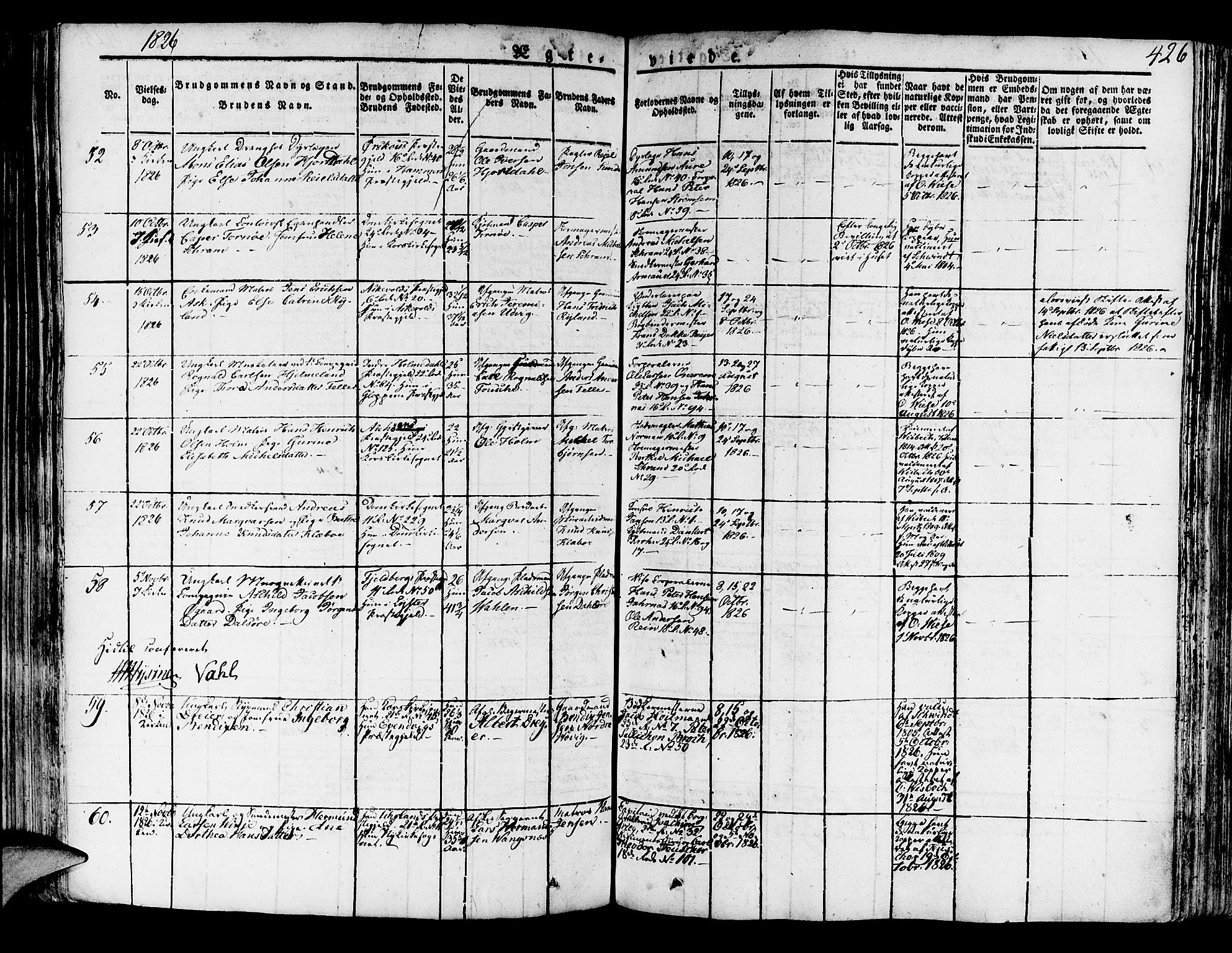 Korskirken sokneprestembete, AV/SAB-A-76101/H/Haa/L0014: Parish register (official) no. A 14, 1823-1835, p. 426