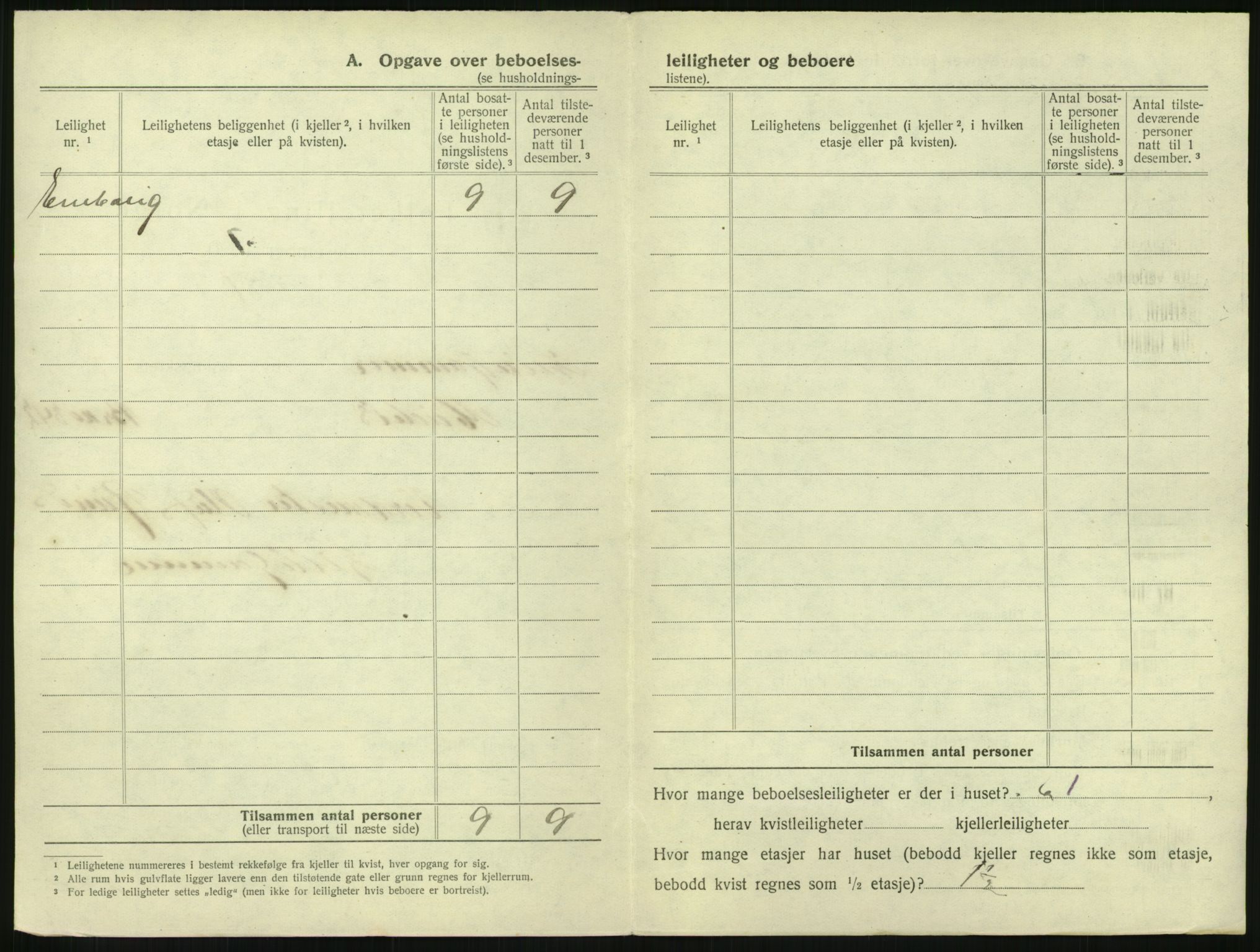 SAH, 1920 census for Lillehammer, 1920, p. 407