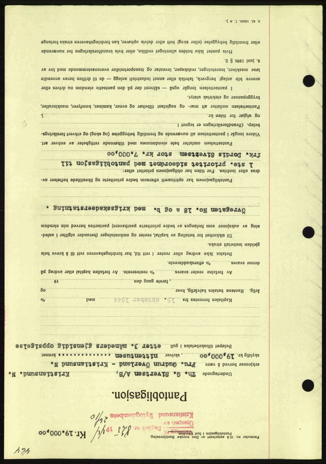 Kristiansund byfogd, SAT/A-4587/A/27: Mortgage book no. 37-38, 1943-1945, Diary no: : 817/1944