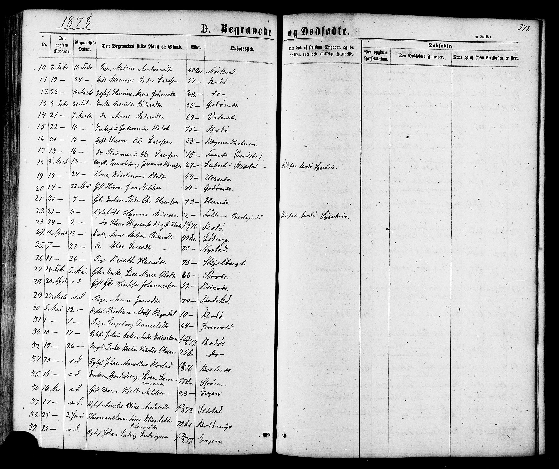 Ministerialprotokoller, klokkerbøker og fødselsregistre - Nordland, AV/SAT-A-1459/801/L0029: Parish register (copy) no. 801C04, 1868-1878, p. 348