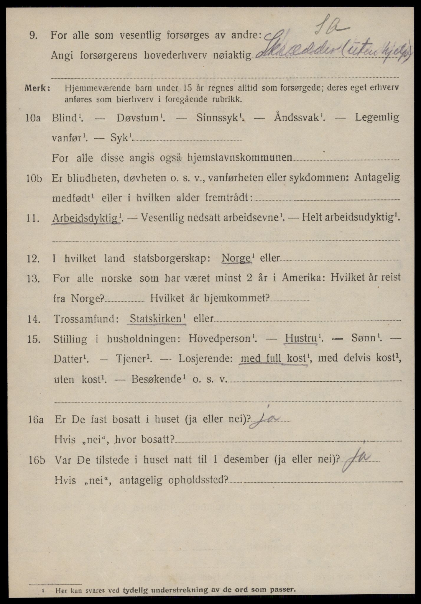 SAT, 1920 census for Stordal, 1920, p. 1233