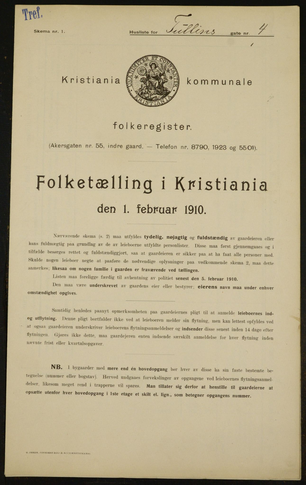 OBA, Municipal Census 1910 for Kristiania, 1910, p. 111383