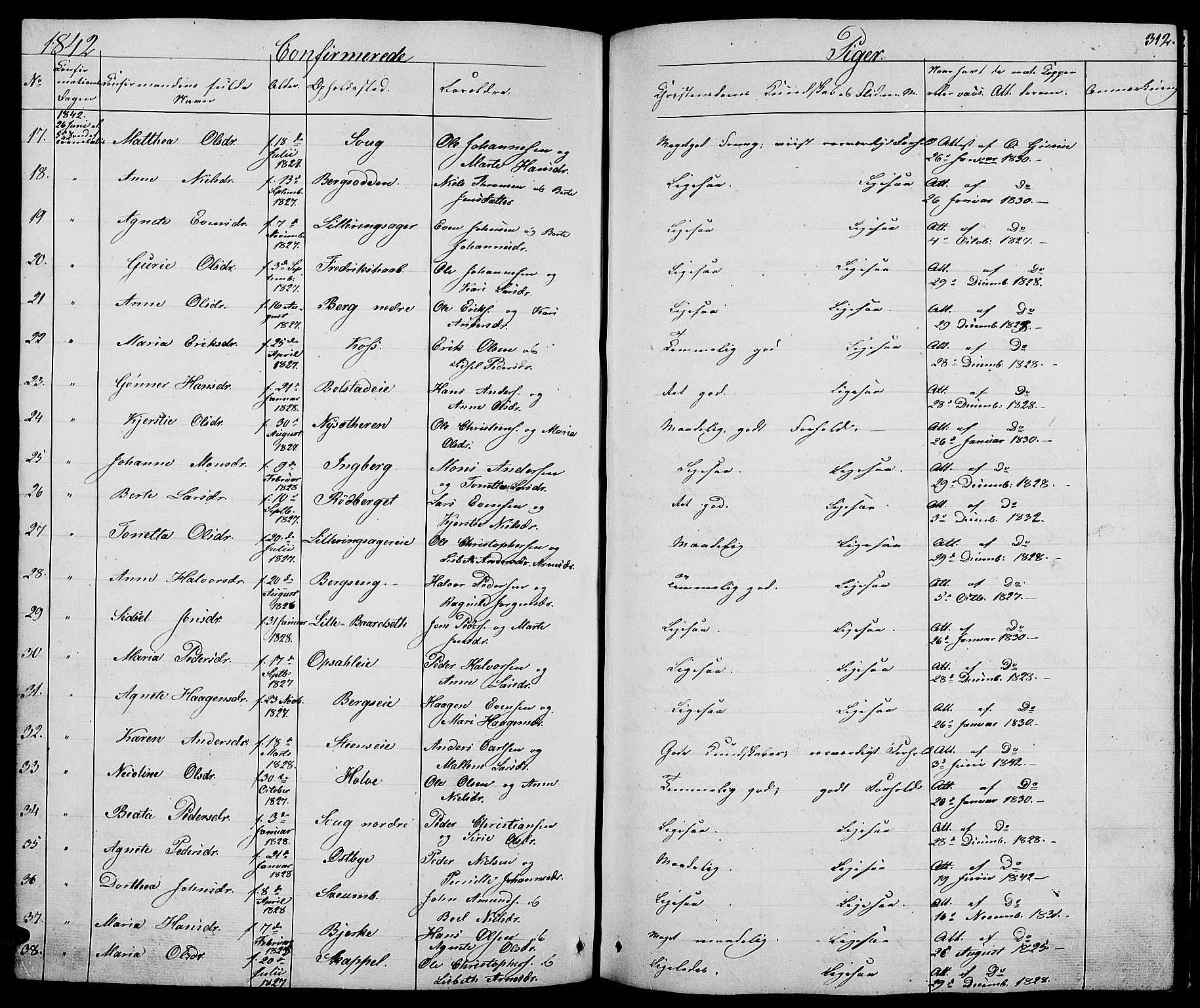 Ringsaker prestekontor, AV/SAH-PREST-014/L/La/L0005: Parish register (copy) no. 5, 1839-1850, p. 312