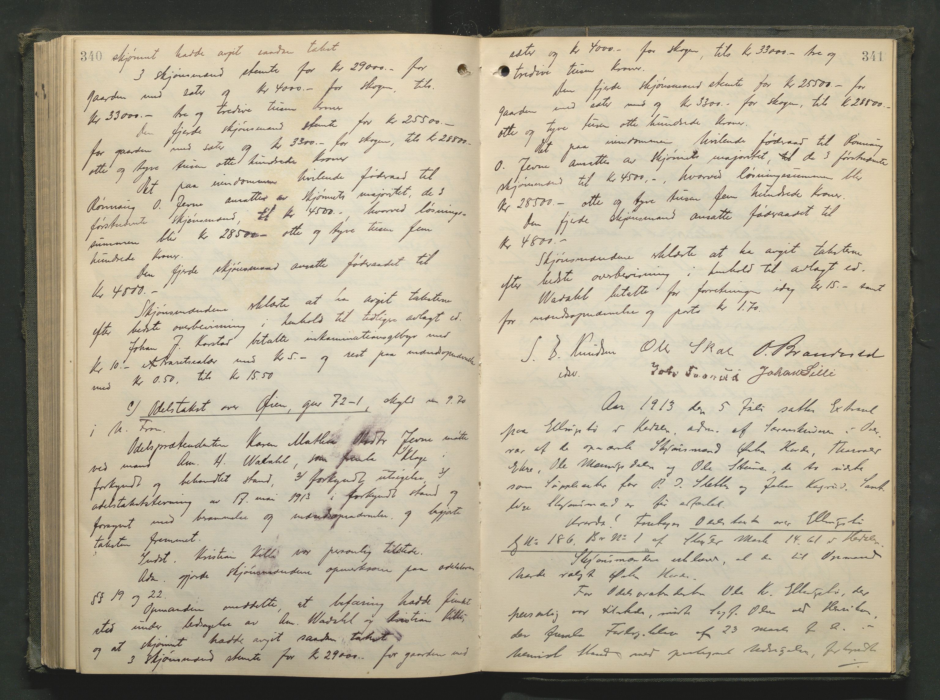 Nord-Gudbrandsdal tingrett, AV/SAH-TING-002/G/Gc/Gcb/L0008: Ekstrarettsprotokoll for åstedssaker, 1909-1913, p. 340-341