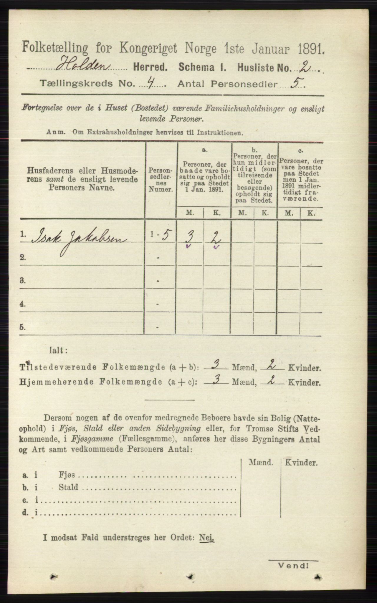 RA, 1891 census for 0819 Holla, 1891, p. 2174