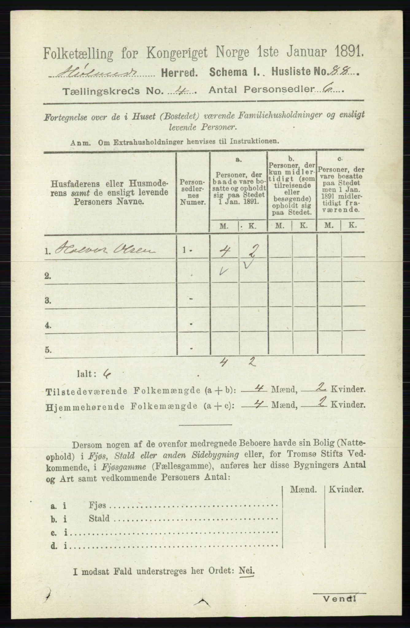 RA, 1891 census for 0221 Høland, 1891, p. 2544