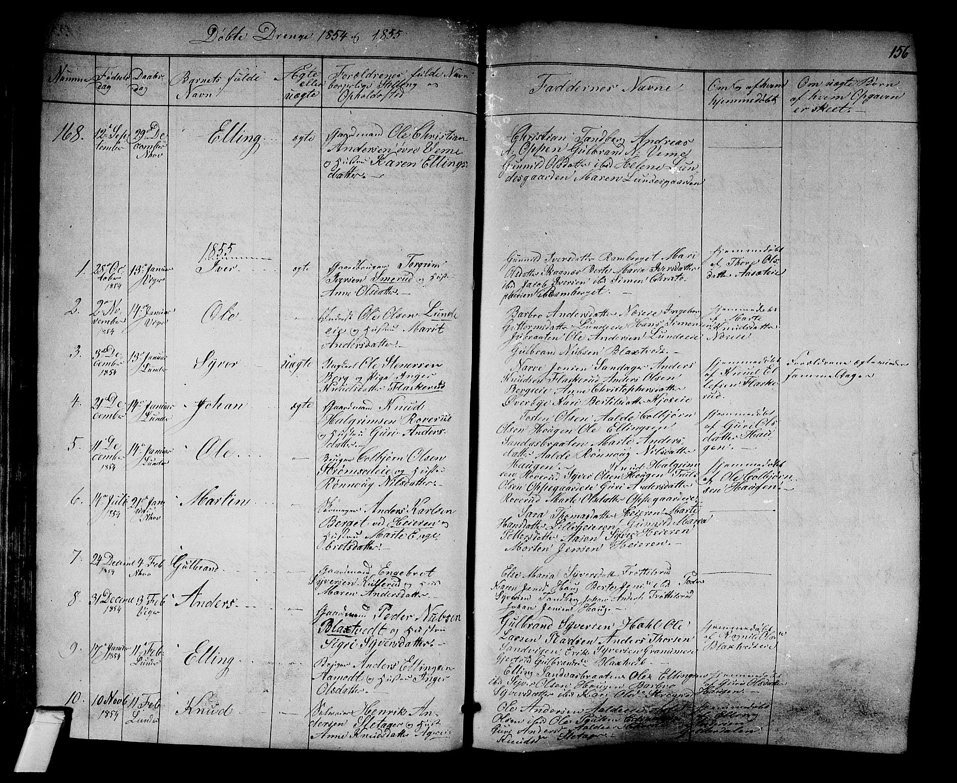 Norderhov kirkebøker, AV/SAKO-A-237/F/Fa/L0011: Parish register (official) no. 11, 1847-1856, p. 156