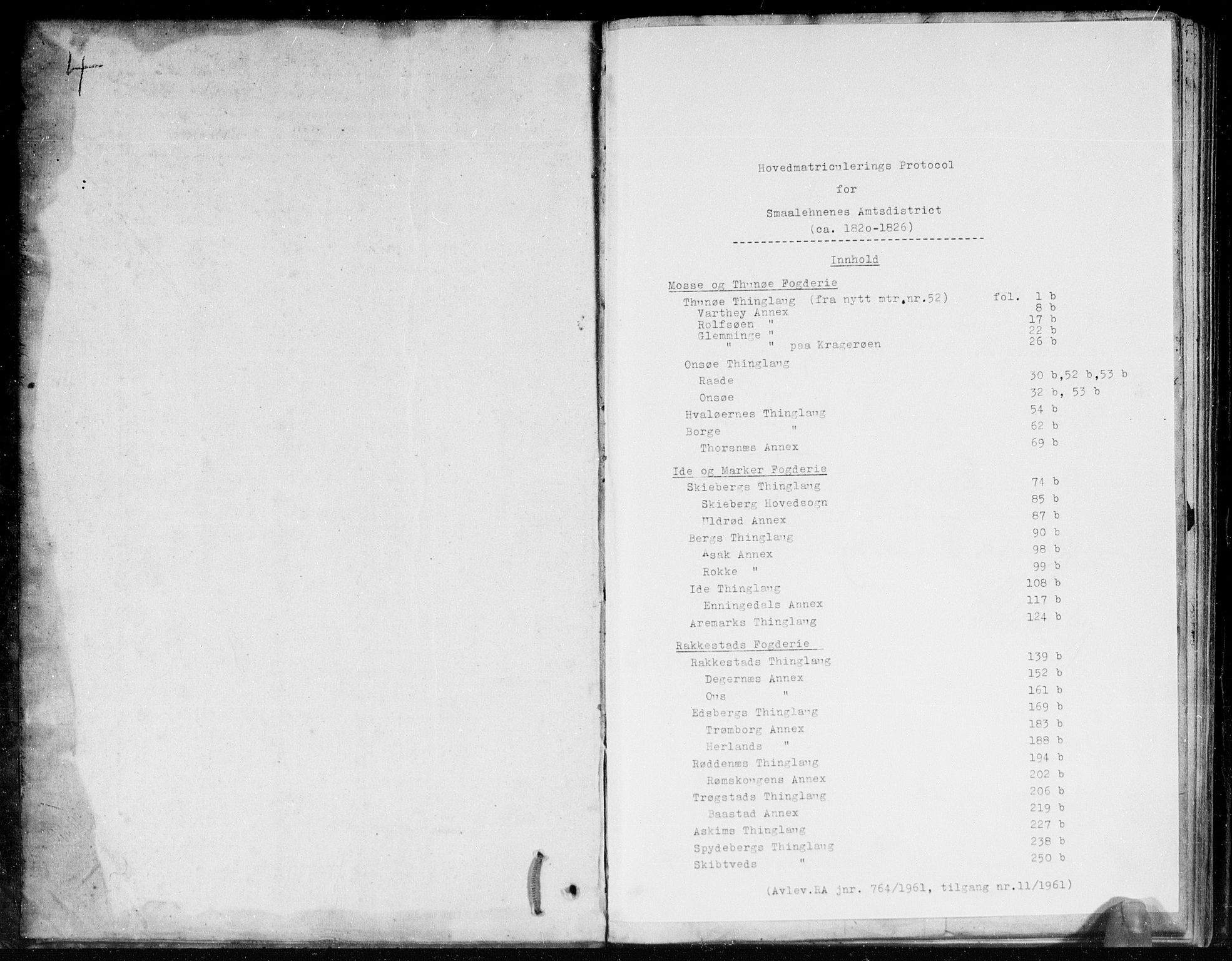 Hovedmatrikkelkommisjonen, RA/S-1529, 1820-1826