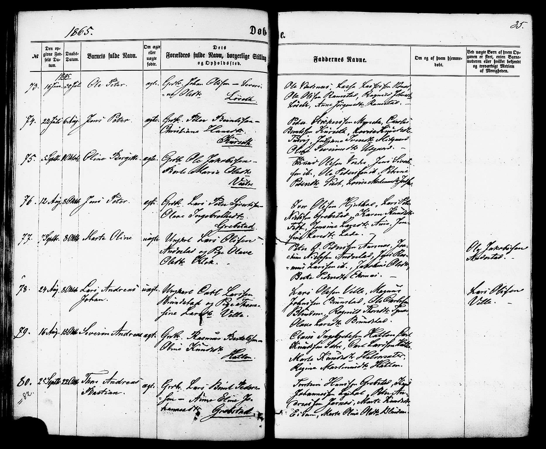 Ministerialprotokoller, klokkerbøker og fødselsregistre - Møre og Romsdal, AV/SAT-A-1454/522/L0314: Parish register (official) no. 522A09, 1863-1877, p. 35