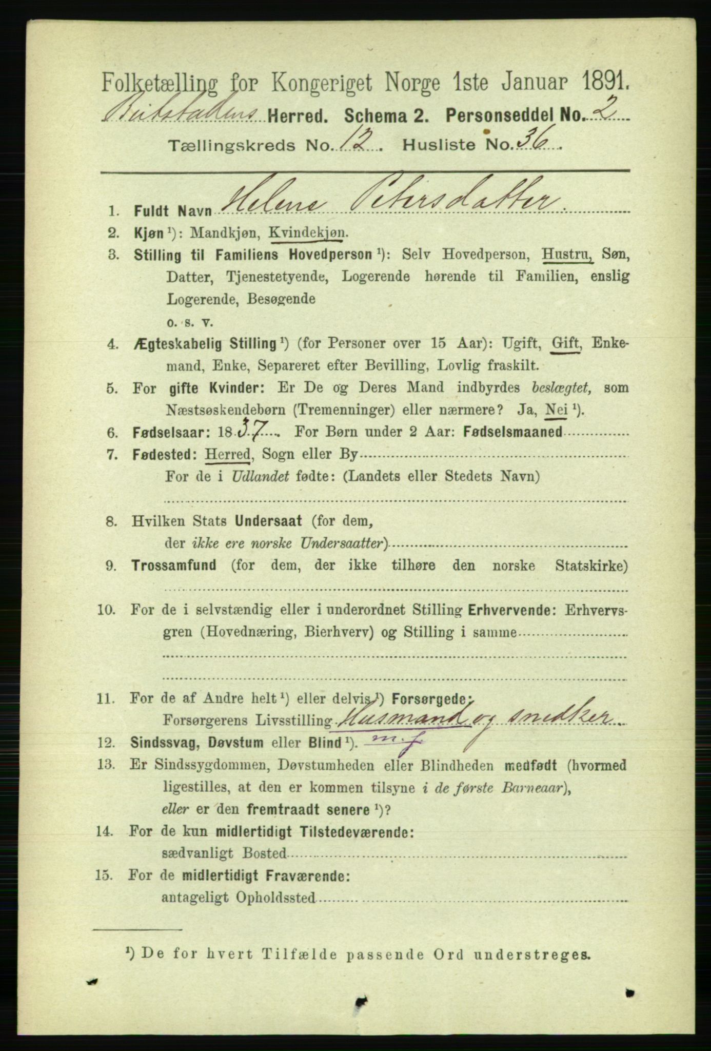 RA, 1891 census for 1727 Beitstad, 1891, p. 3551