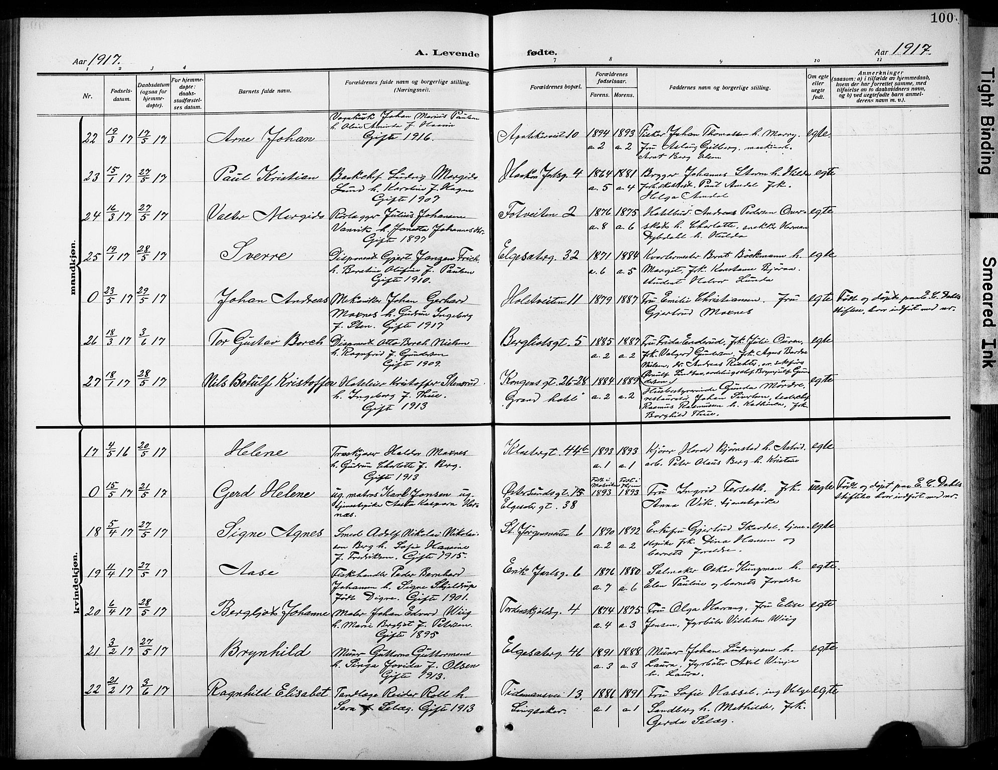 Ministerialprotokoller, klokkerbøker og fødselsregistre - Sør-Trøndelag, SAT/A-1456/601/L0096: Parish register (copy) no. 601C14, 1911-1931, p. 100