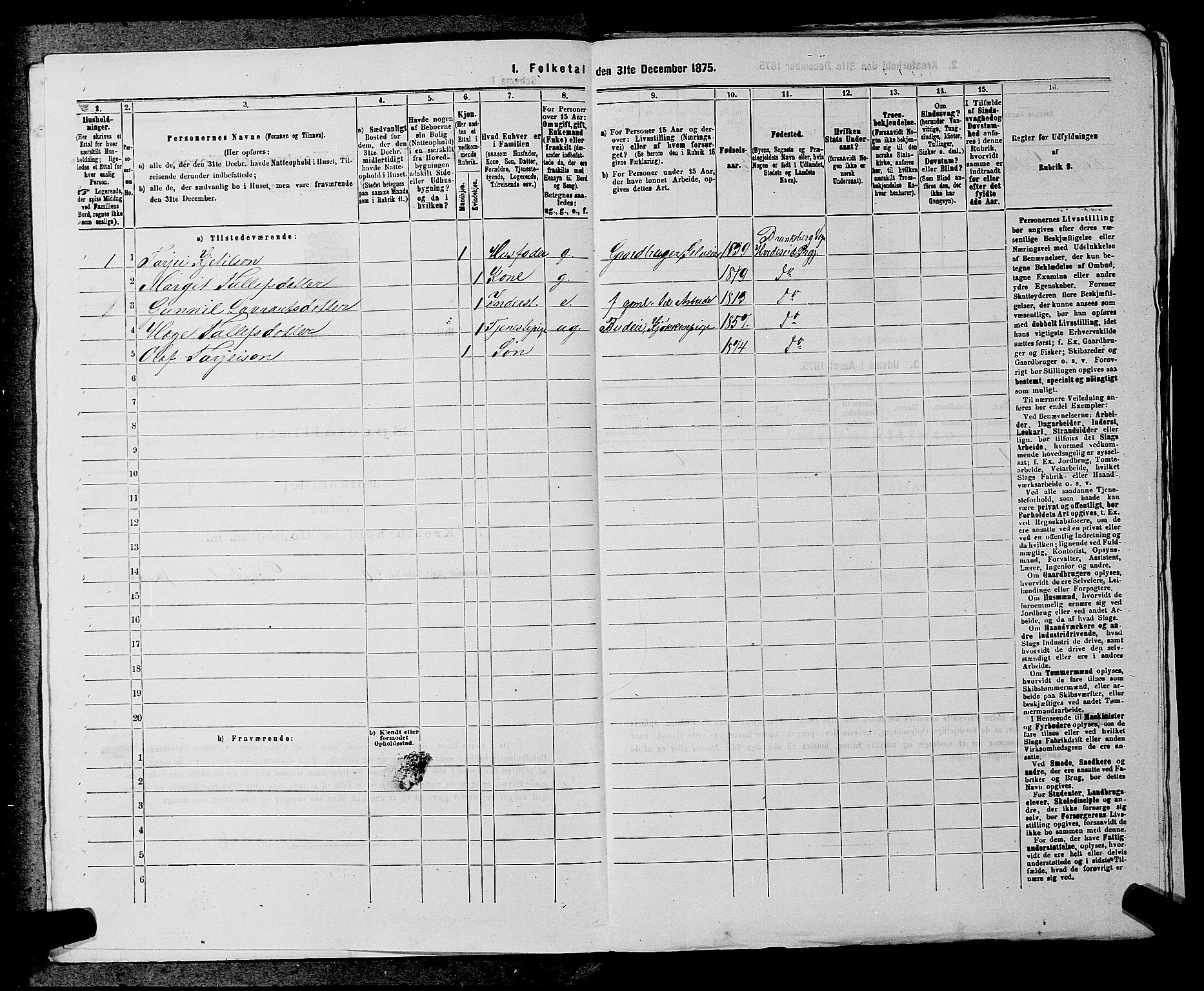 SAKO, 1875 census for 0829P Kviteseid, 1875, p. 764