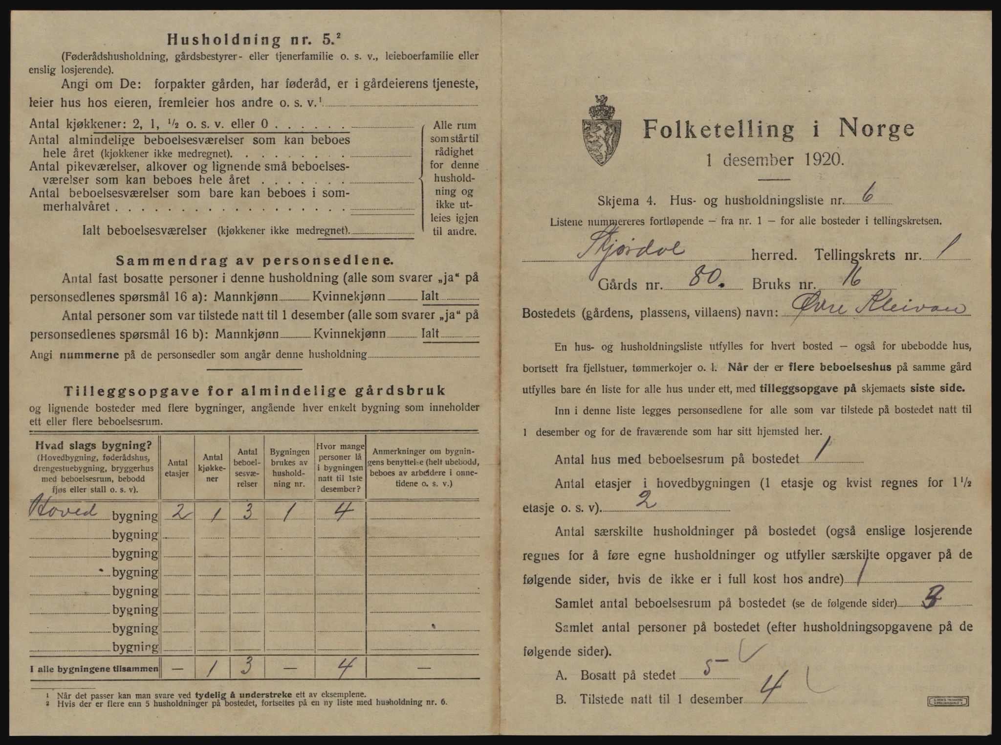 SAT, 1920 census for Stjørdal, 1920, p. 54