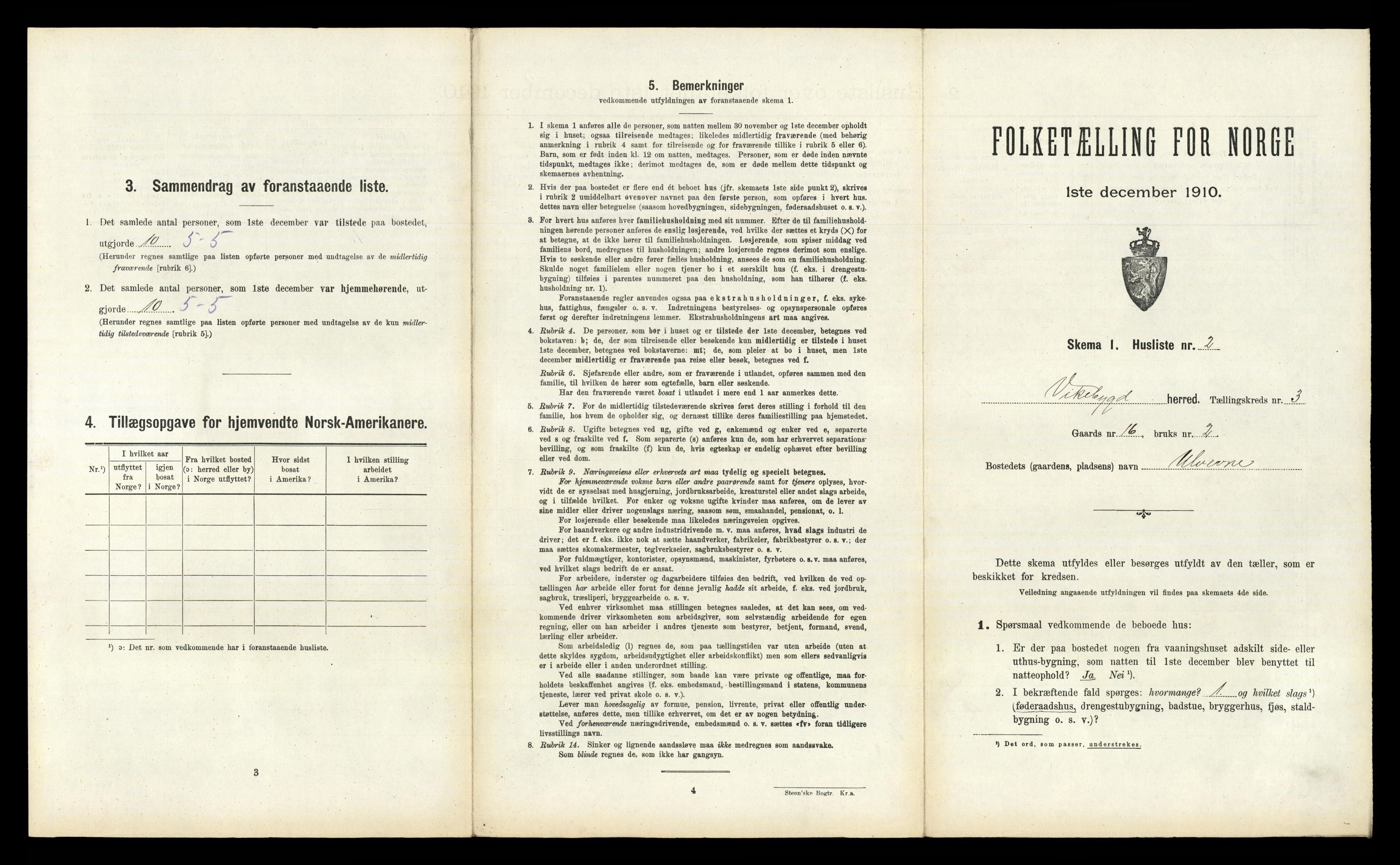 RA, 1910 census for Vikebygd, 1910, p. 229