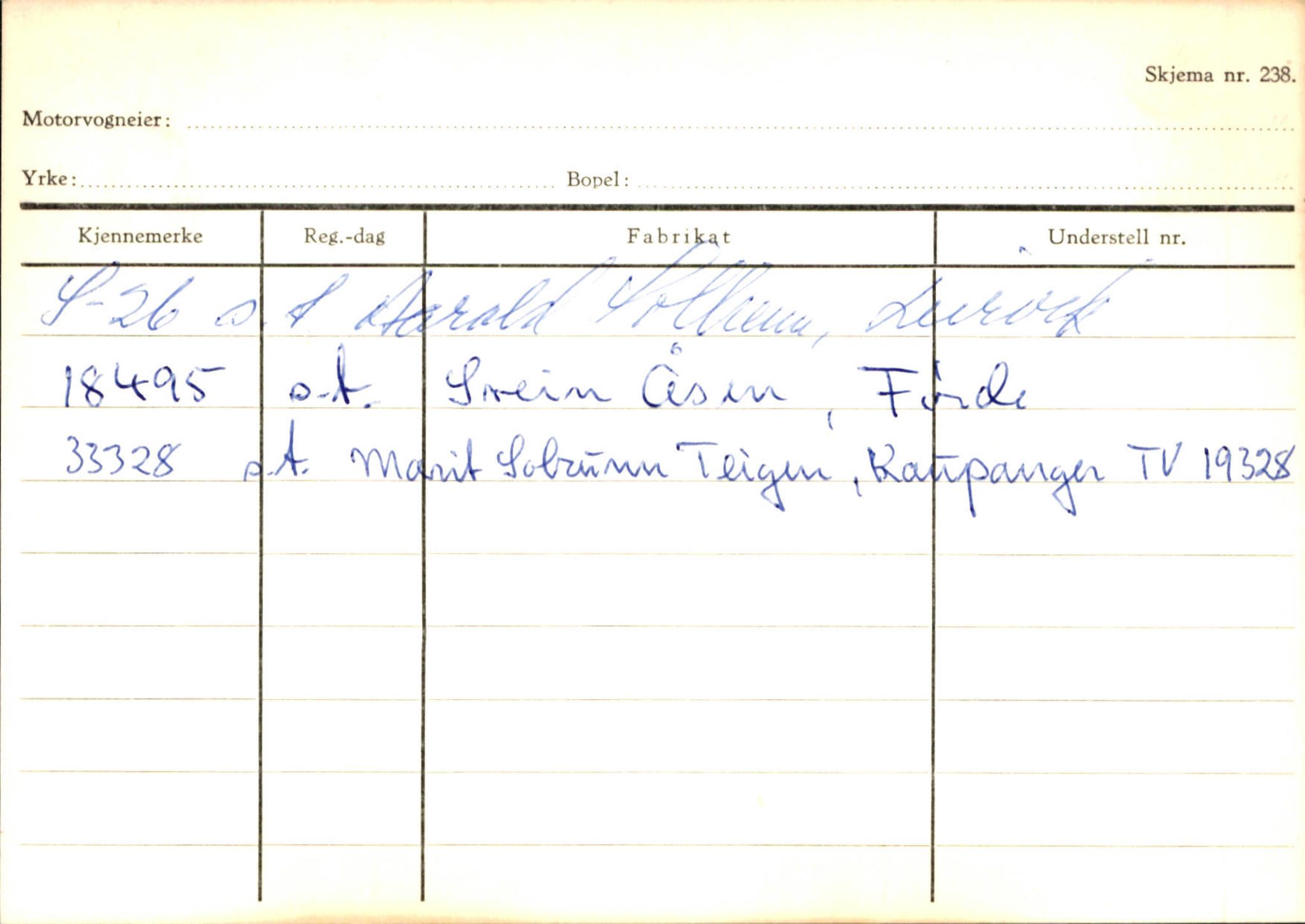 Statens vegvesen, Sogn og Fjordane vegkontor, SAB/A-5301/4/F/L0126: Eigarregister Fjaler M-Å. Leikanger A-Å, 1945-1975, p. 1598