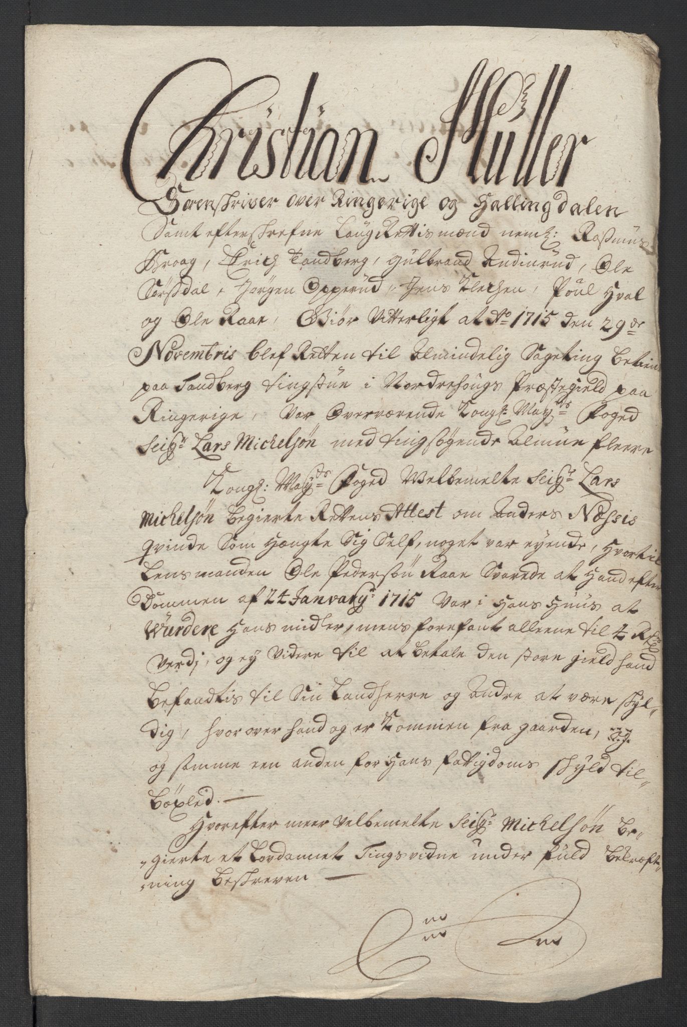 Rentekammeret inntil 1814, Reviderte regnskaper, Fogderegnskap, RA/EA-4092/R23/L1473: Fogderegnskap Ringerike og Hallingdal, 1715, p. 231