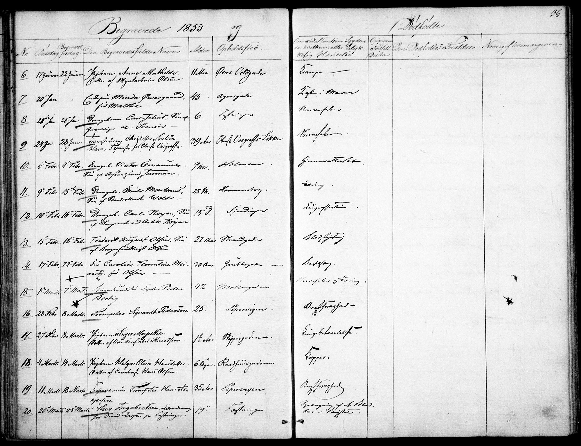 Garnisonsmenigheten Kirkebøker, AV/SAO-A-10846/F/Fa/L0009: Parish register (official) no. 9, 1842-1859, p. 36