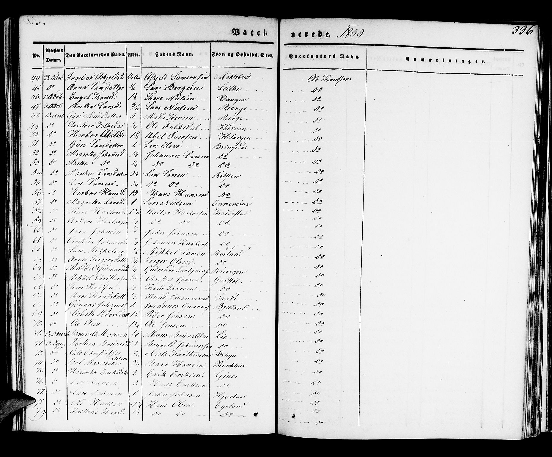 Kvinnherad sokneprestembete, AV/SAB-A-76401/H/Haa: Parish register (official) no. A 6, 1835-1843, p. 336