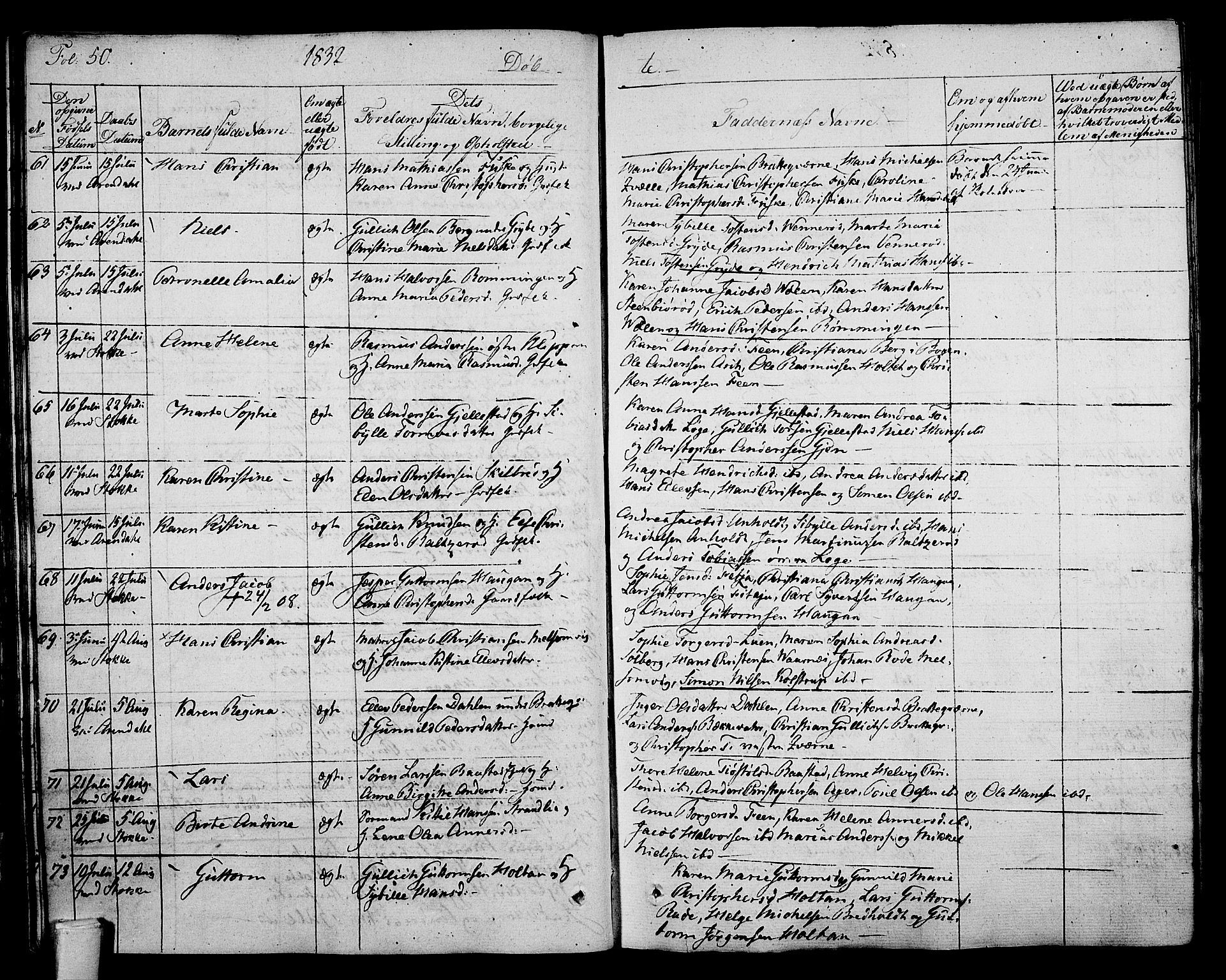 Stokke kirkebøker, SAKO/A-320/F/Fa/L0006: Parish register (official) no. I 6, 1826-1843, p. 50
