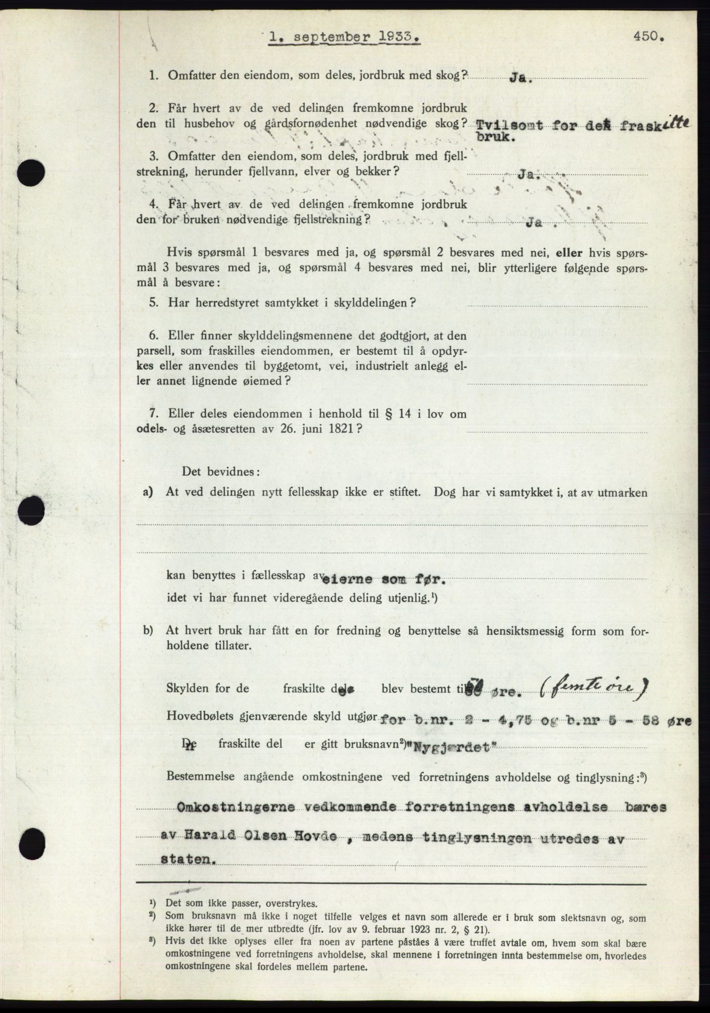 Romsdal sorenskriveri, AV/SAT-A-4149/1/2/2C/L0063: Mortgage book no. 57, 1933-1933, Deed date: 01.09.1933