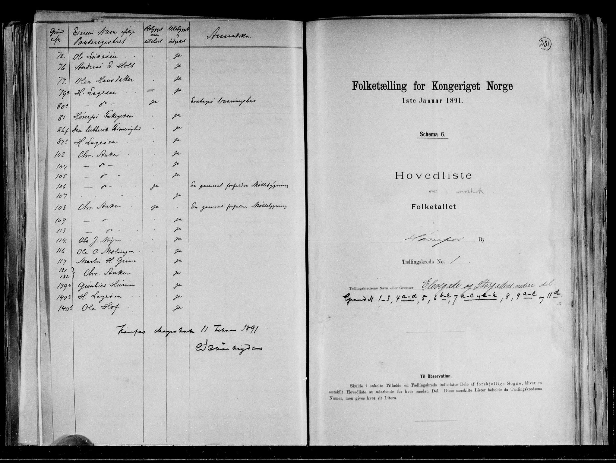 RA, 1891 census for 0601 Hønefoss, 1891, p. 28