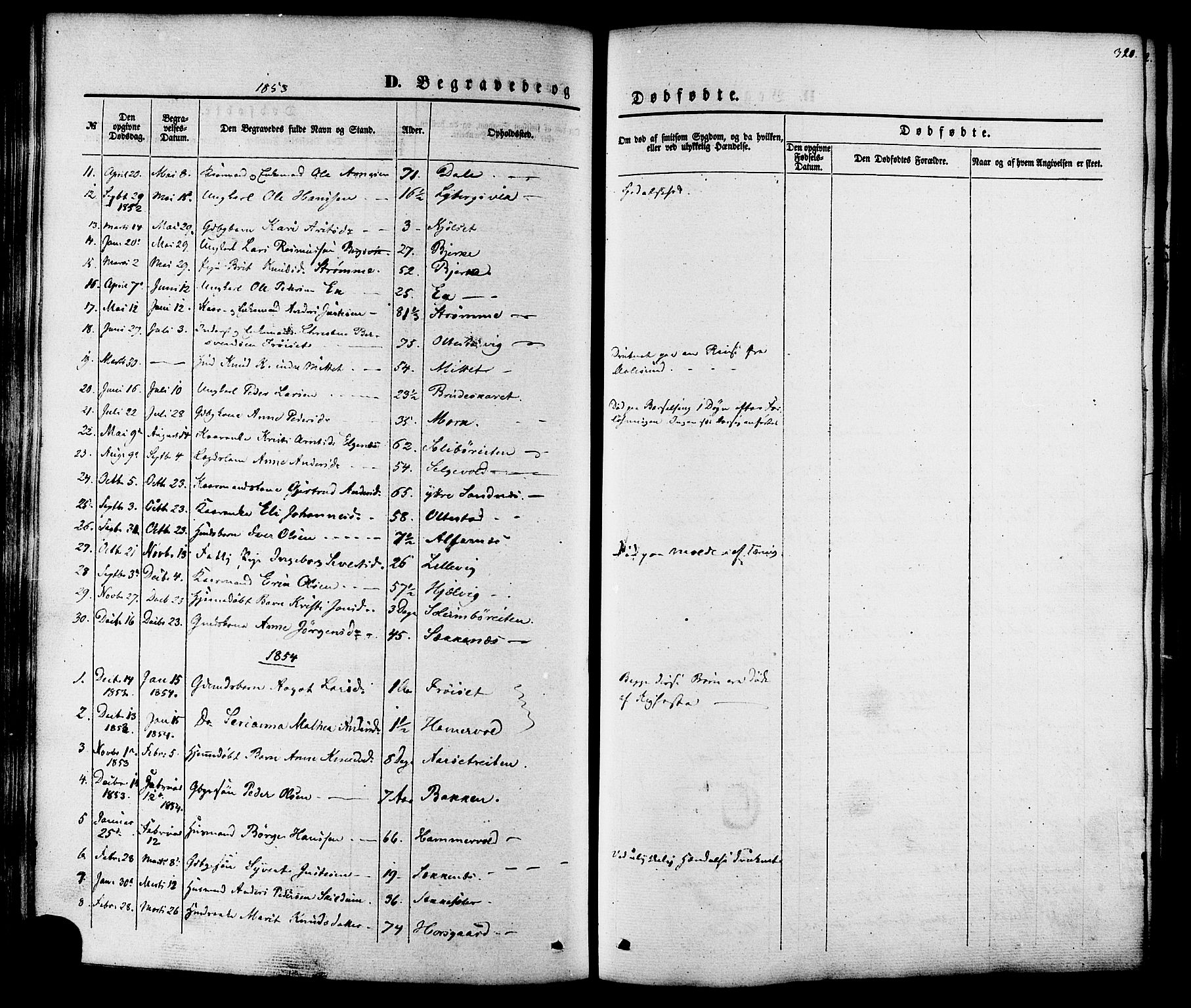 Ministerialprotokoller, klokkerbøker og fødselsregistre - Møre og Romsdal, SAT/A-1454/547/L0603: Parish register (official) no. 547A05, 1846-1877, p. 320