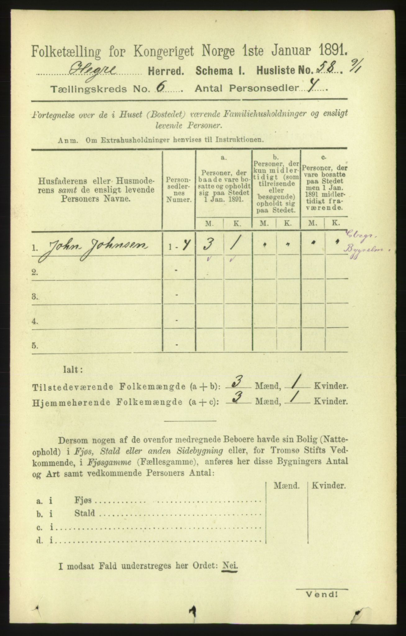 RA, 1891 census for 1712 Hegra, 1891, p. 2365