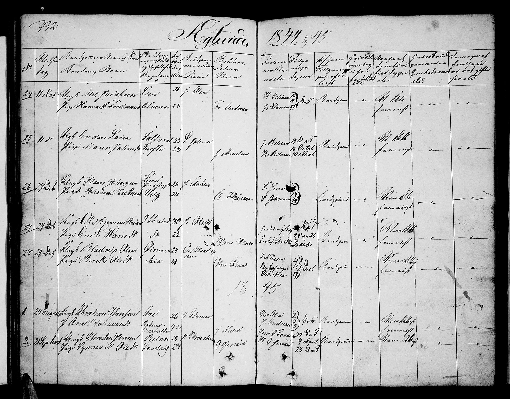 Ibestad sokneprestembete, SATØ/S-0077/H/Ha/Hab/L0003klokker: Parish register (copy) no. 3, 1833-1852, p. 332