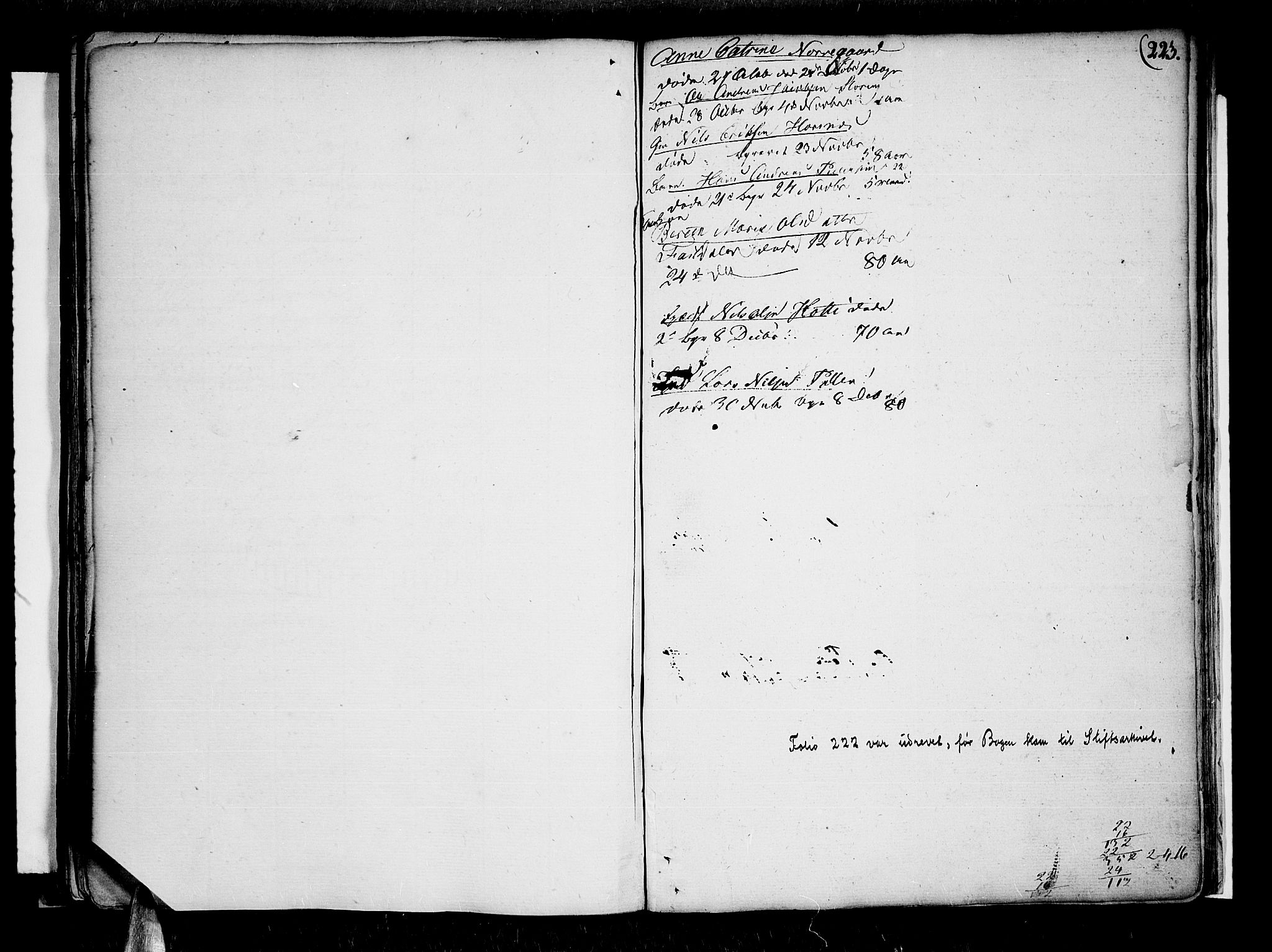 Lyngen sokneprestembete, AV/SATØ-S-1289/H/He/Hea/L0002kirke: Parish register (official) no. 2, 1785-1840, p. 223