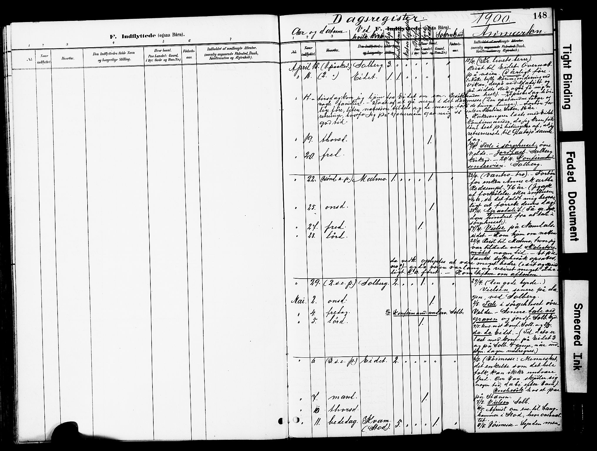 Ministerialprotokoller, klokkerbøker og fødselsregistre - Nord-Trøndelag, SAT/A-1458/741/L0396: Parish register (official) no. 741A10, 1889-1901, p. 148