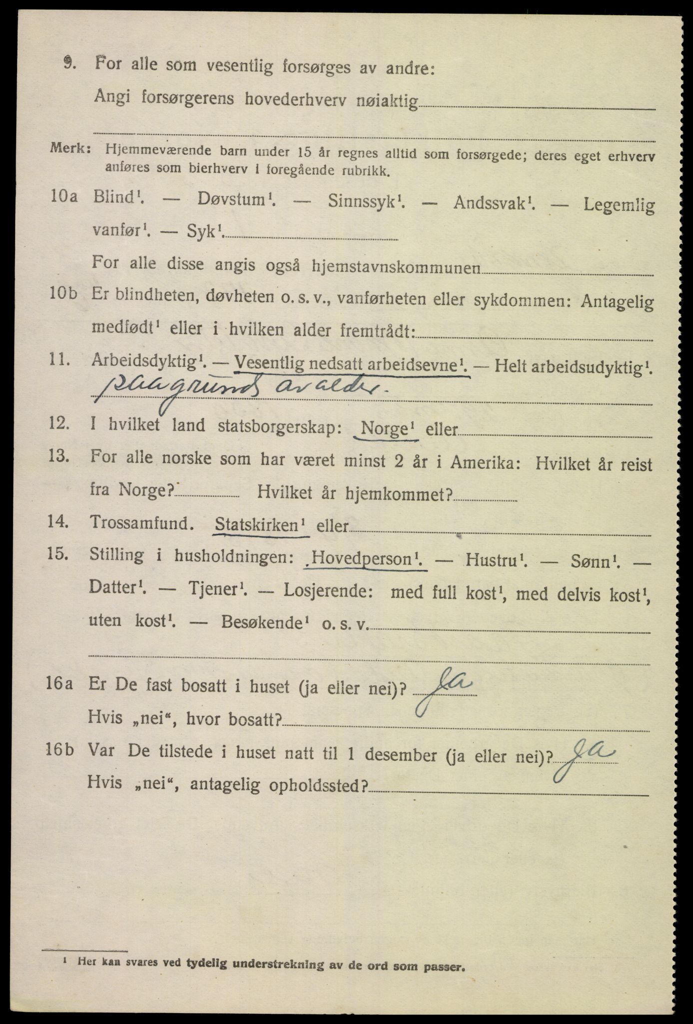 SAK, 1920 census for Lyngdal, 1920, p. 2332