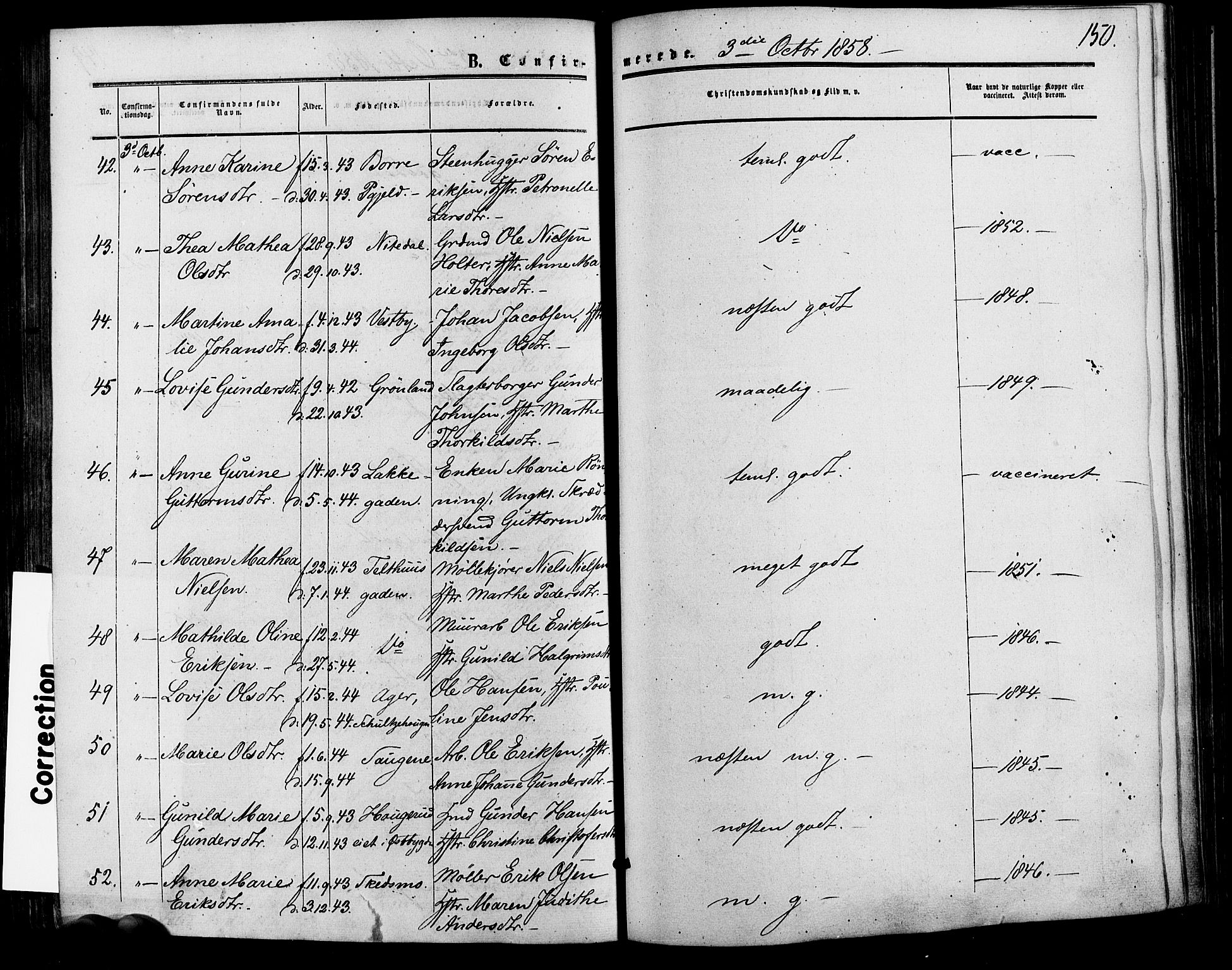 Vestre Aker prestekontor Kirkebøker, AV/SAO-A-10025/F/Fa/L0001: Parish register (official) no. 1, 1853-1858, p. 150